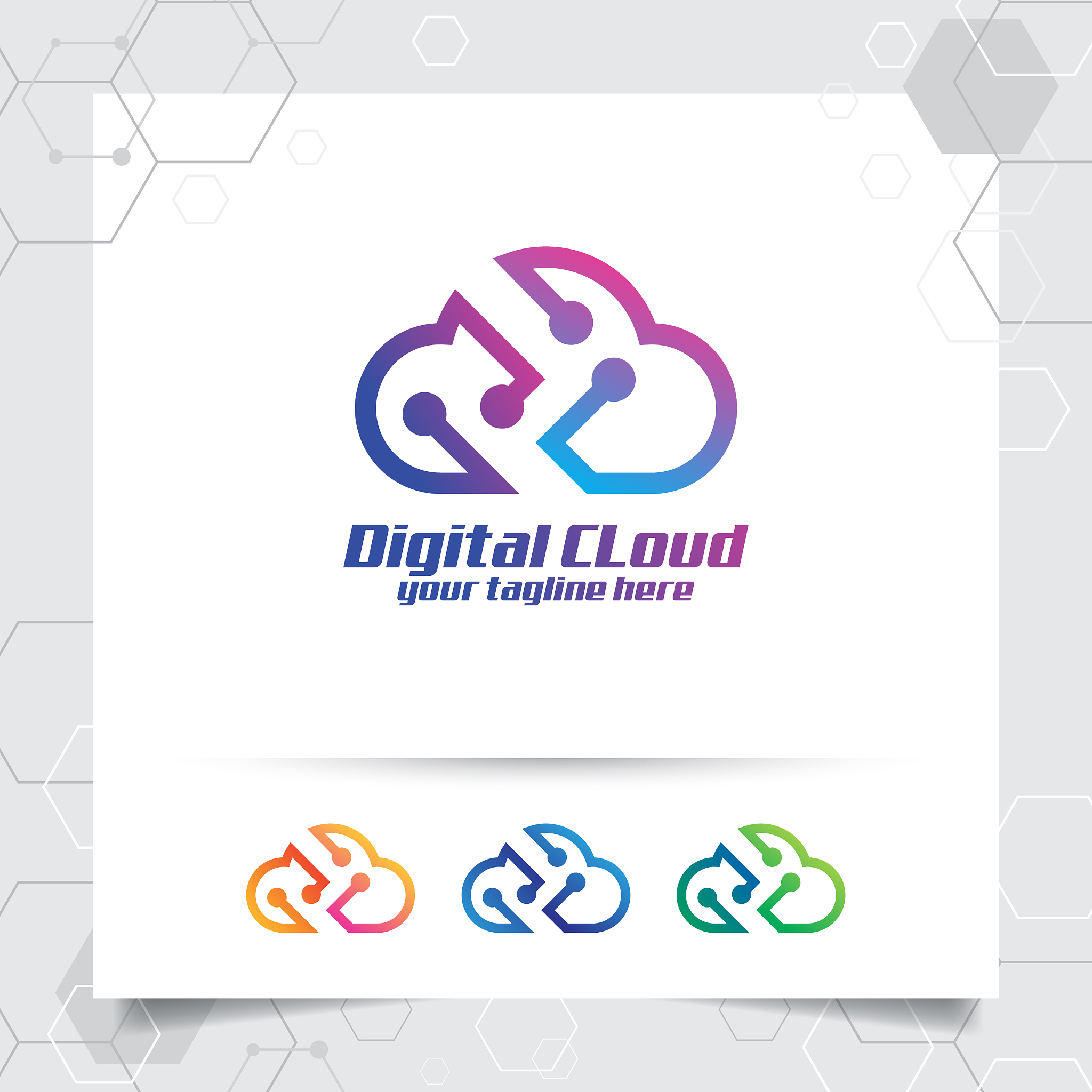cloud data logo design with concept cloud and