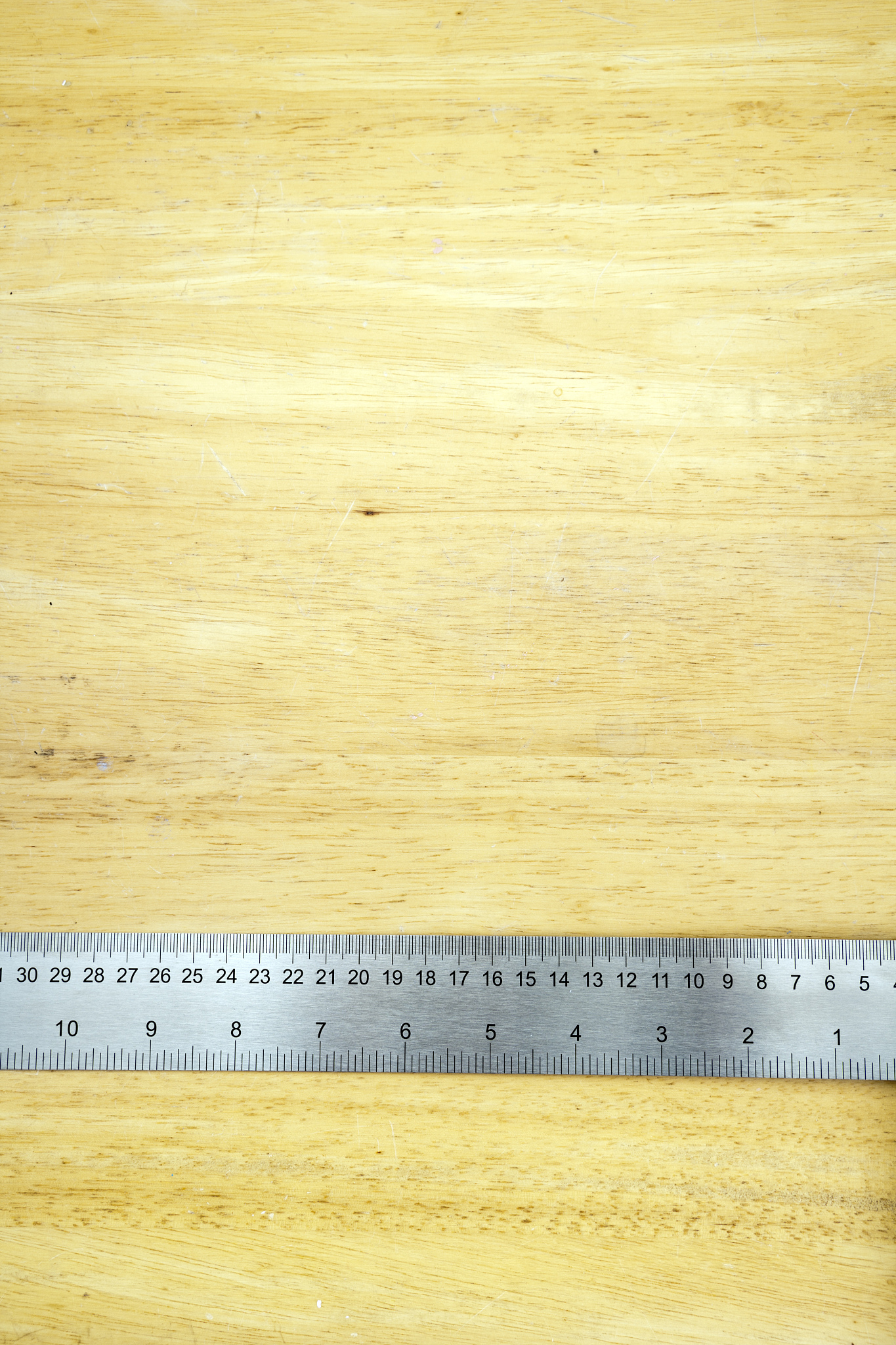 a new steel rule on wood