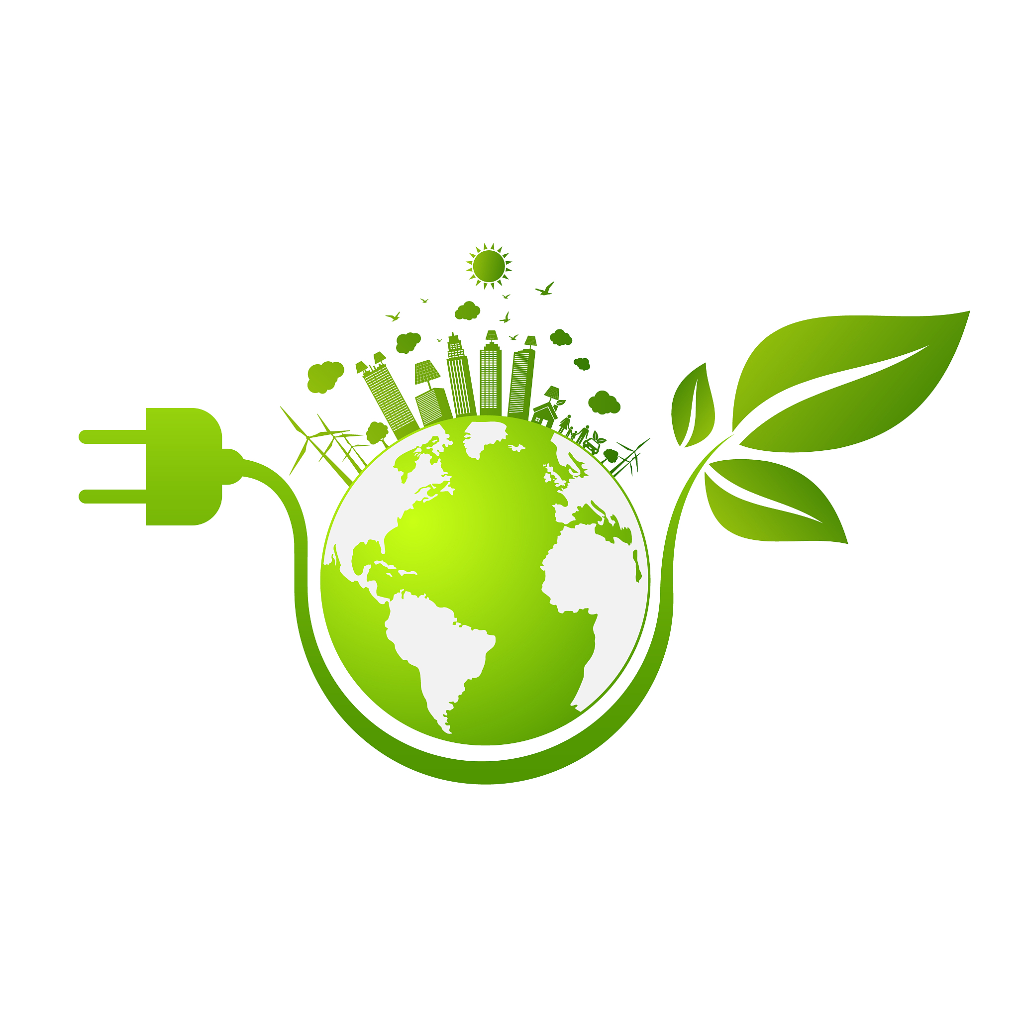 eco friendly concept, green city save the world