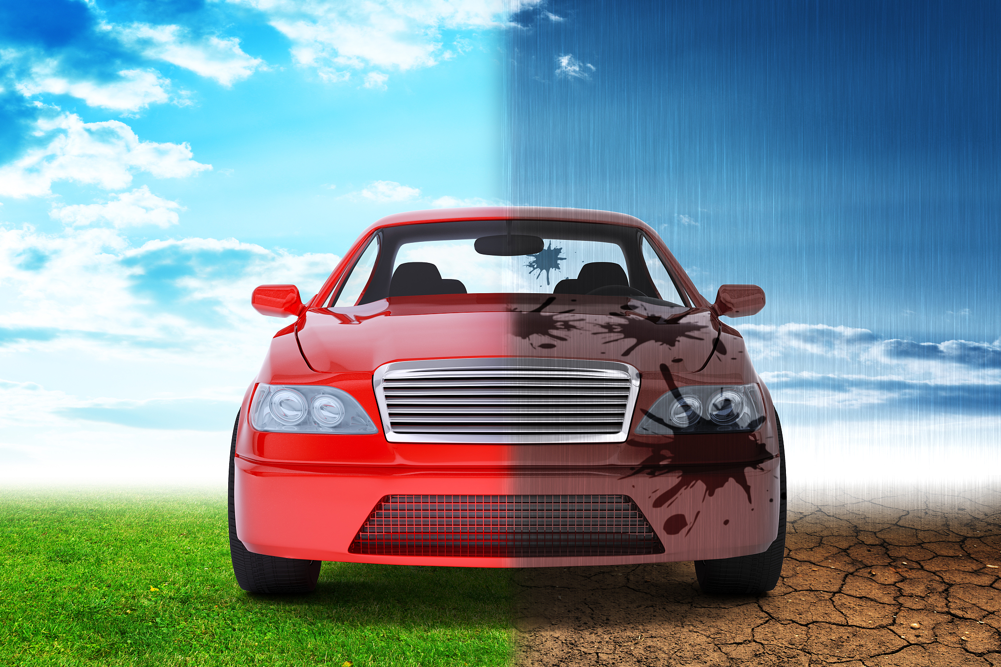 <strong>汽车</strong>,两只动物,概念和主题,自然,概念,侧面视角,水平画幅,无人,环境