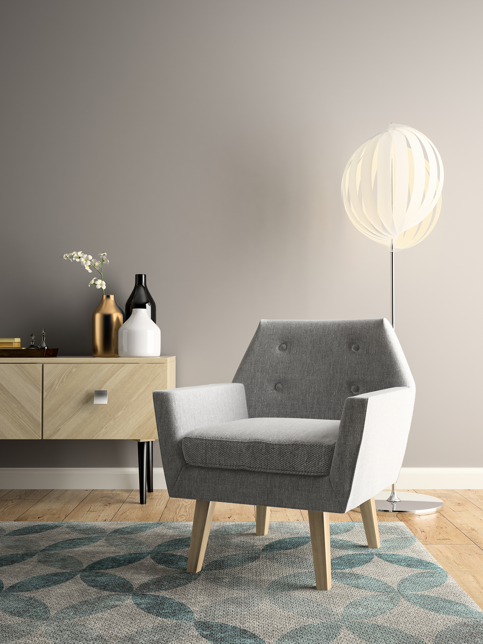 interior modern design room 3d illustration