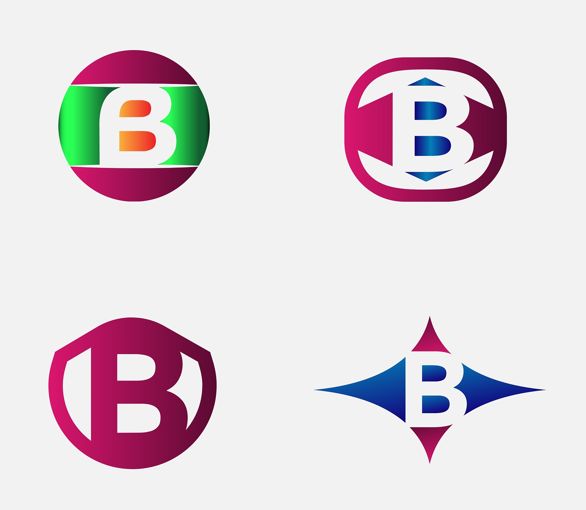 letter b logo template abstract icon