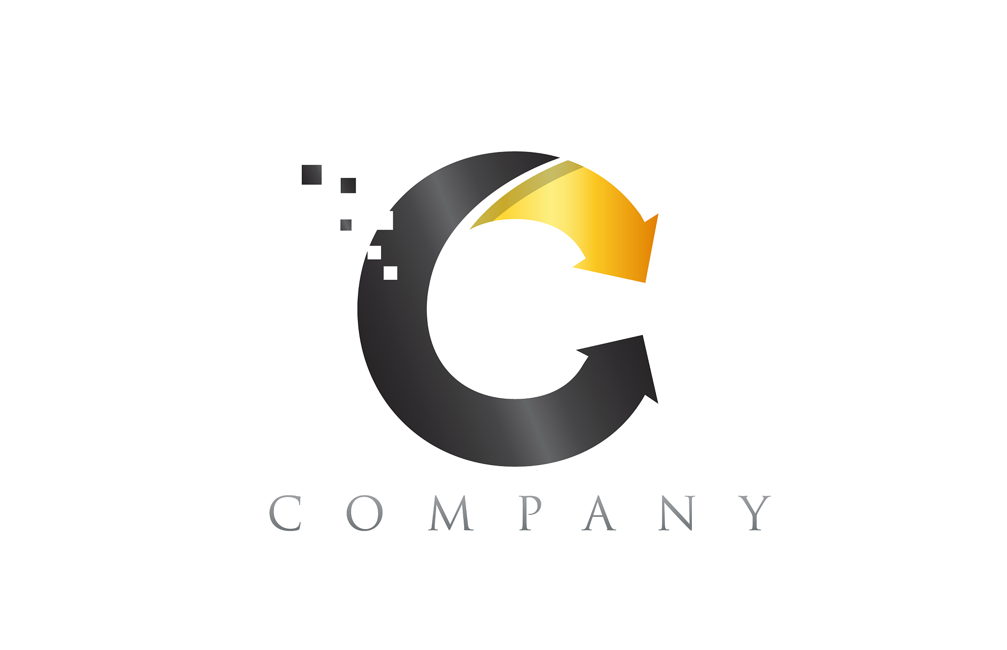 c black yellow gold blue alphabet letter logo