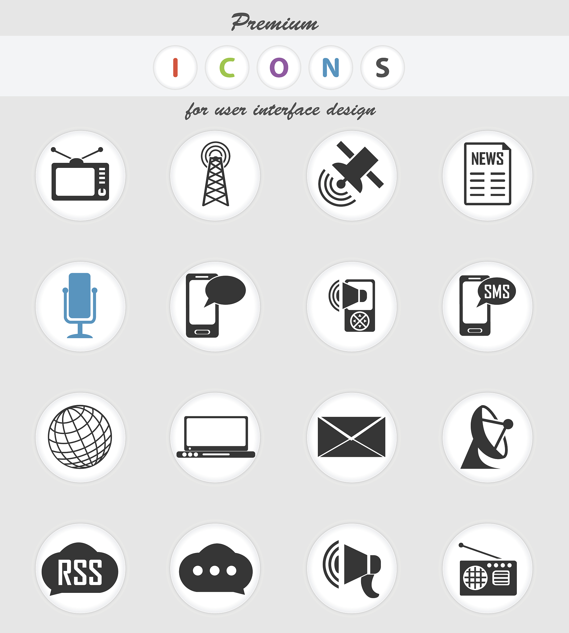 media icon set