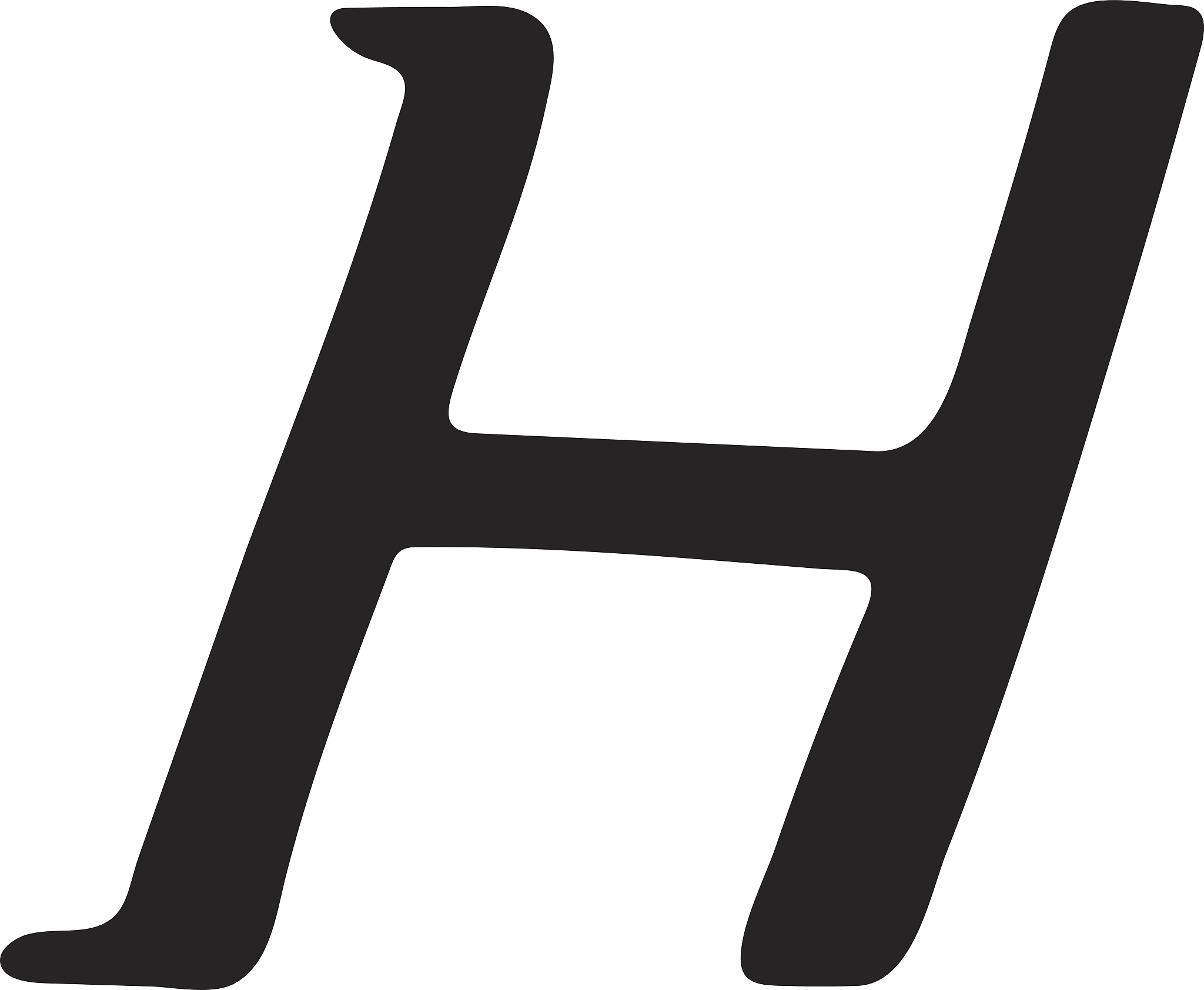 capital letter h painted by brush
