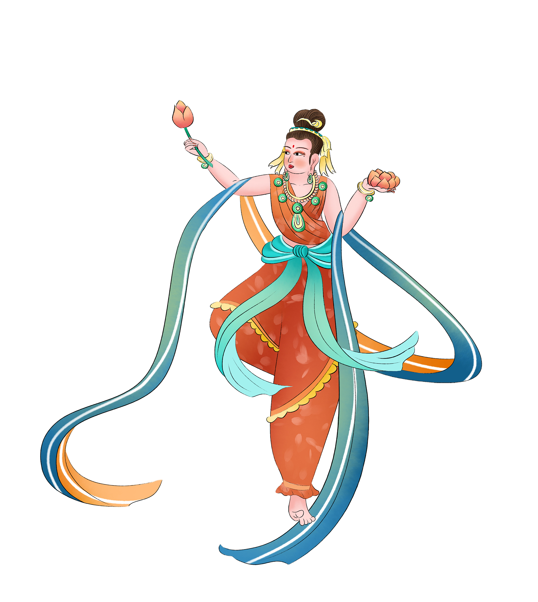 敦煌飞天数字插画教程：重现壁画之美