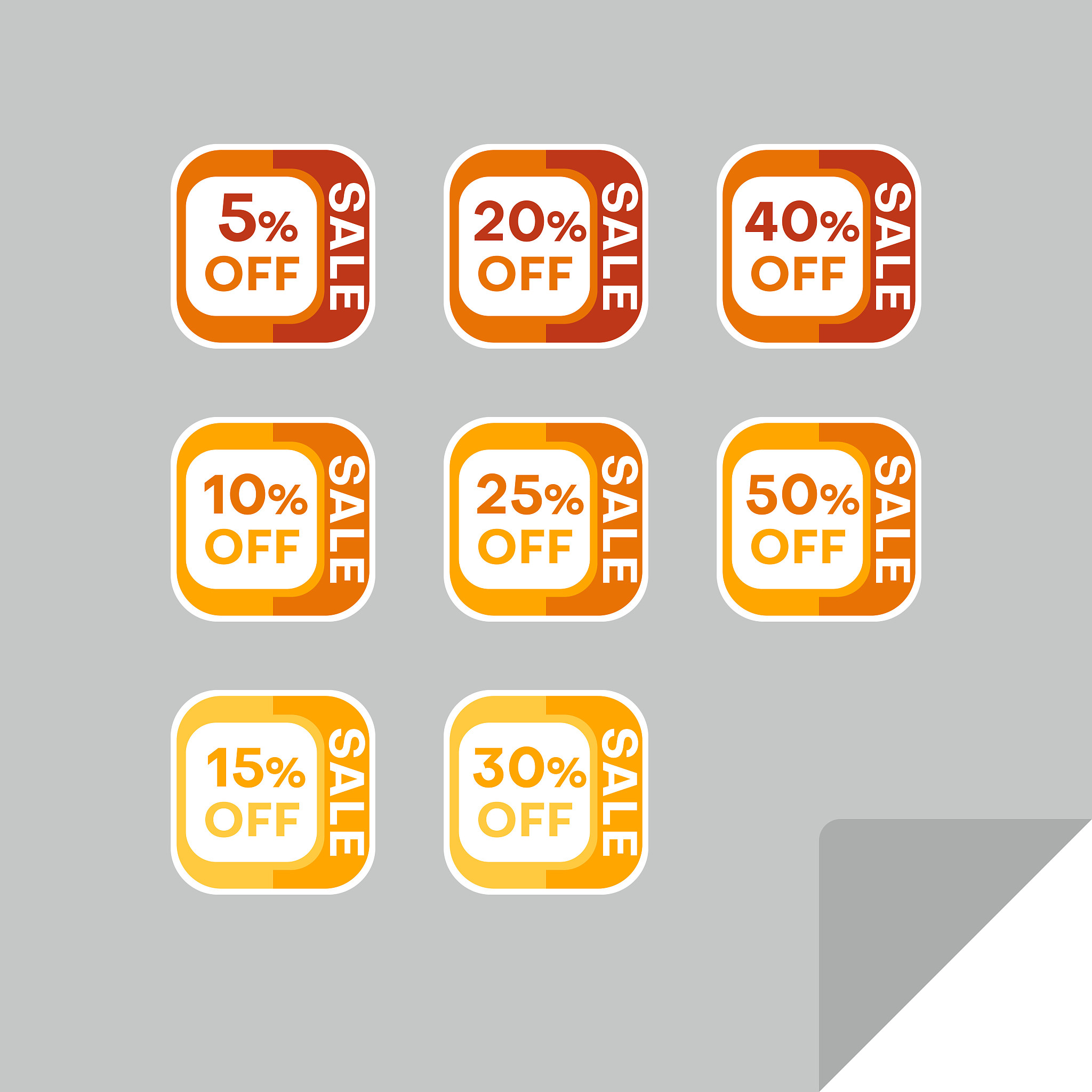 set of discount labels. timeless easy-to-read design.