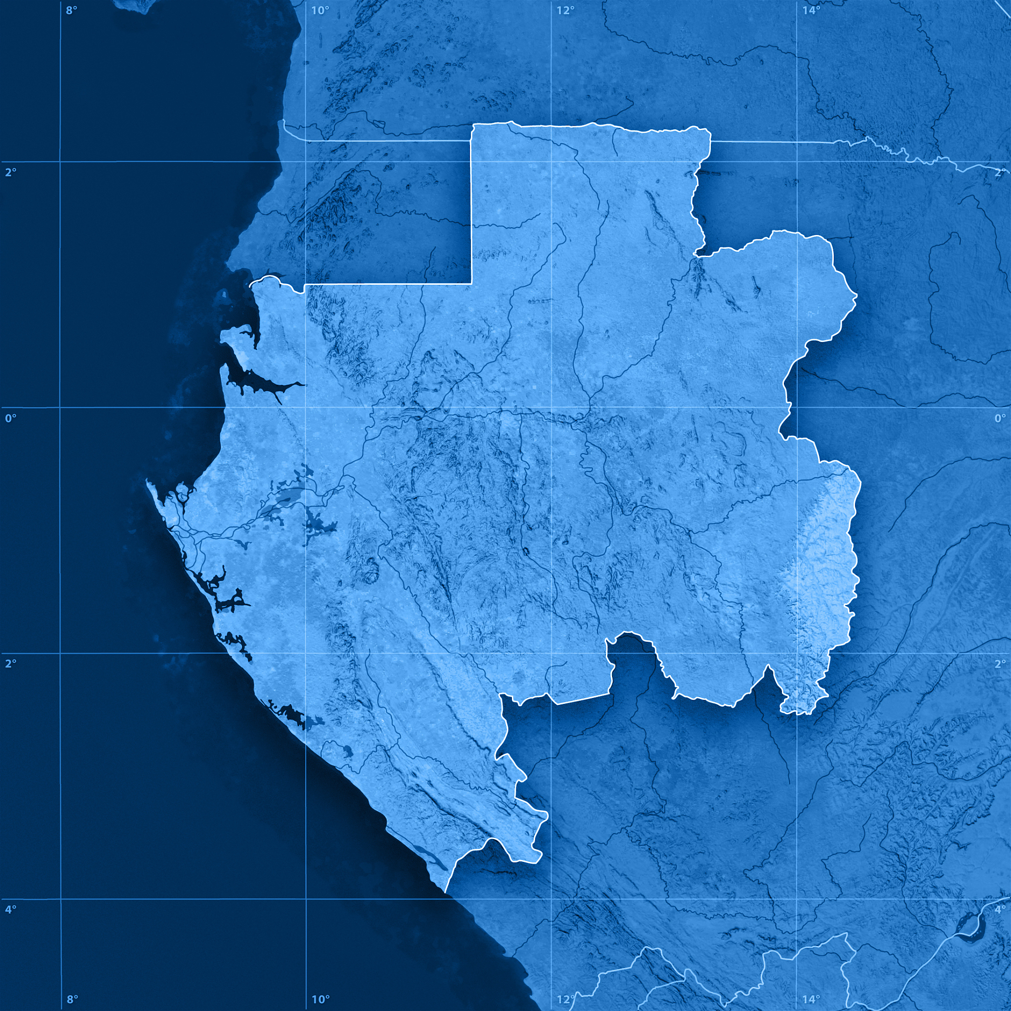 gabon topographic map
