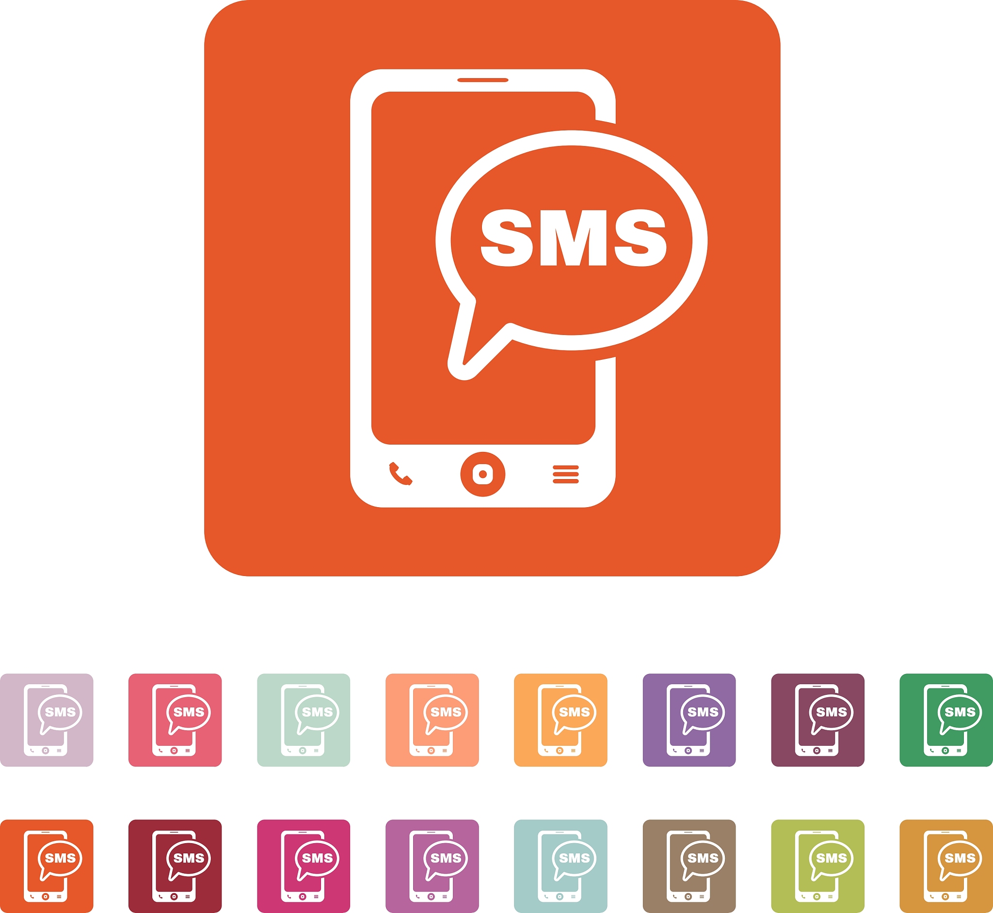 the sms icon smartphone and telephone