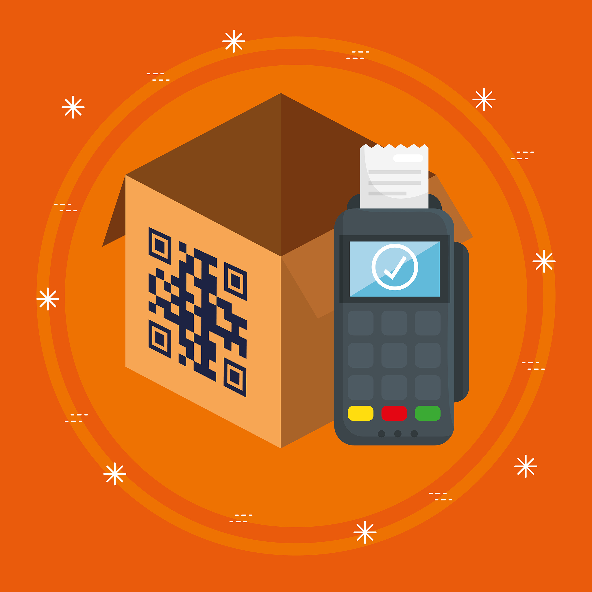 scan code qr in box with dataphone