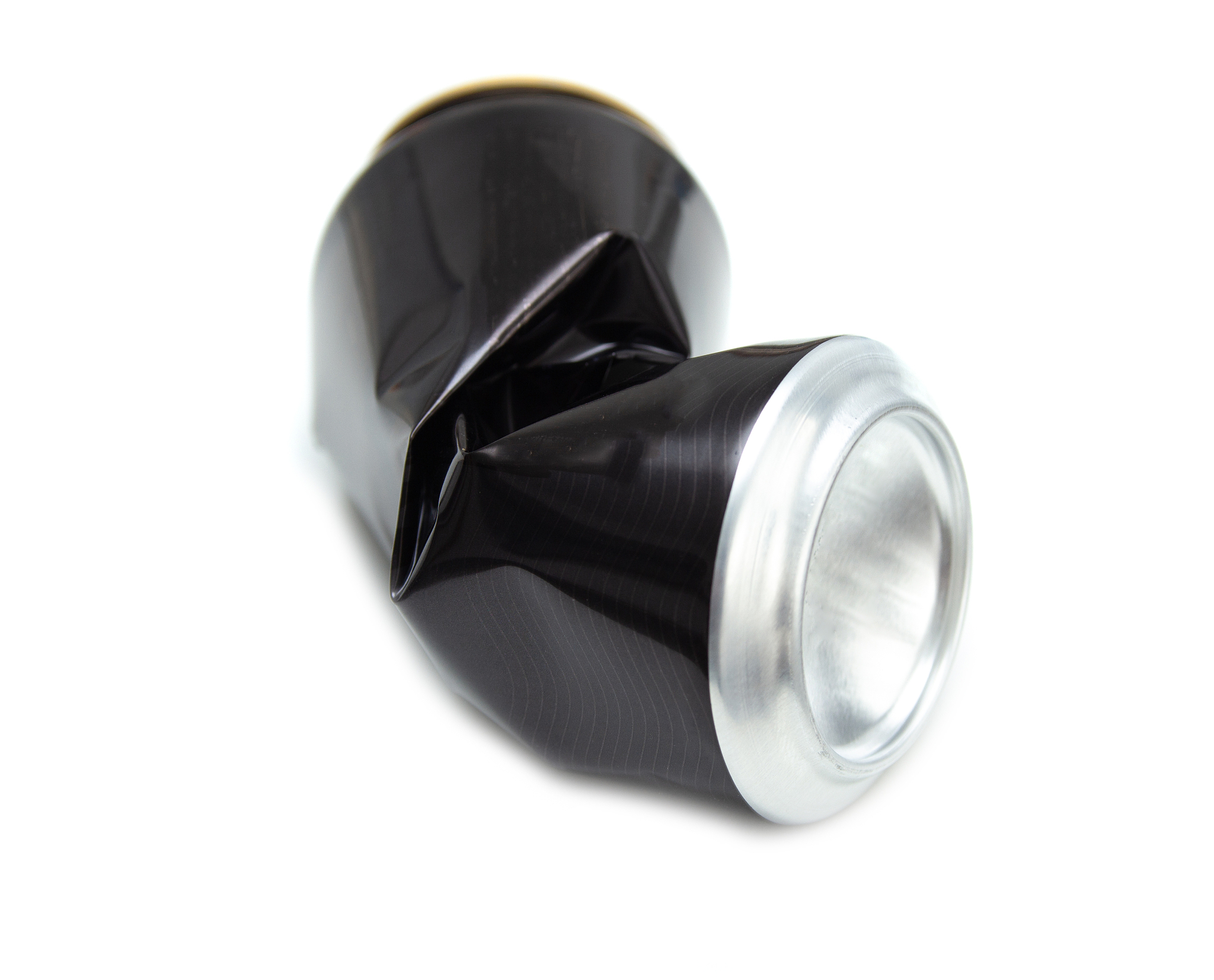 compressed can isolated on a white background, aluminum recyclin