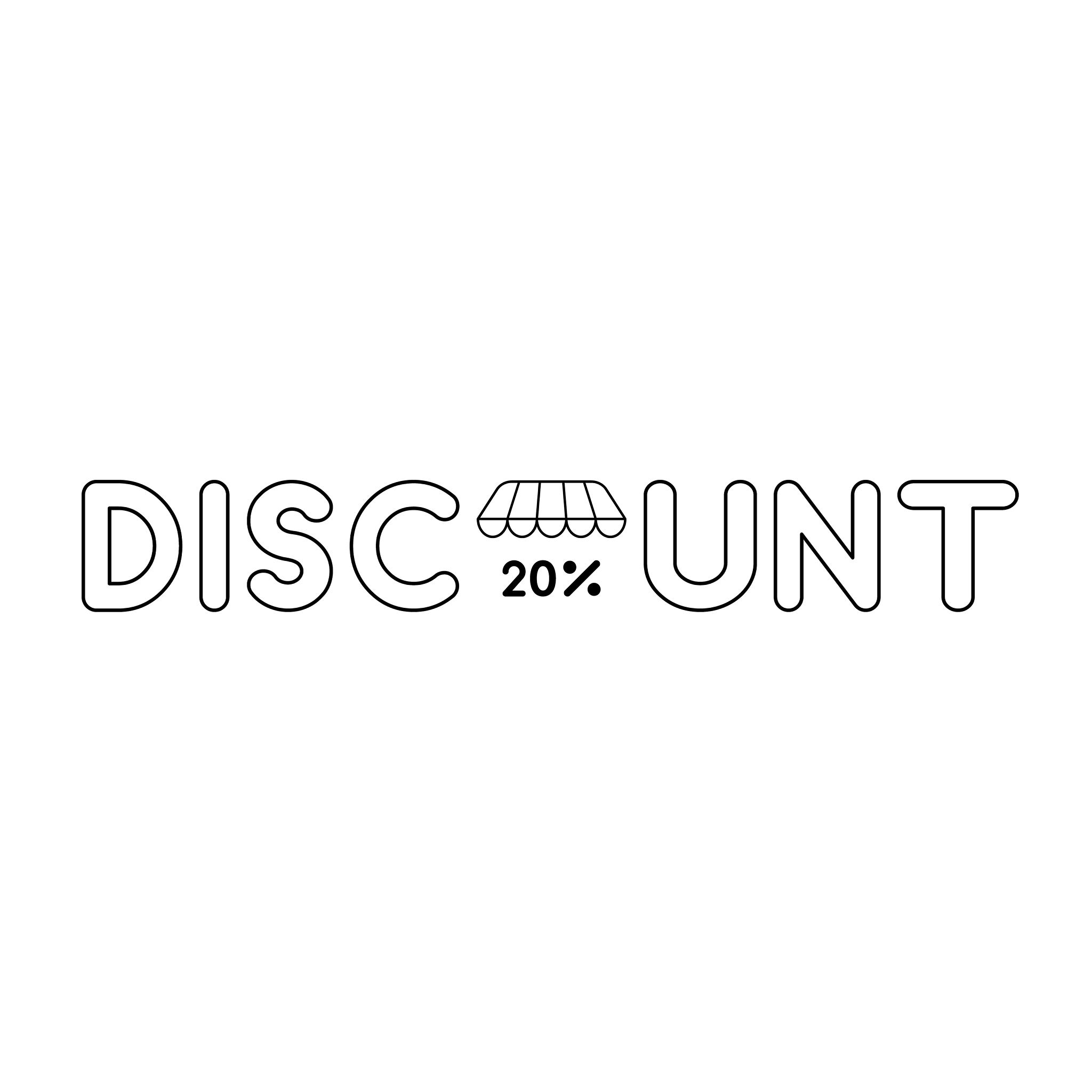icon concept discount word with store awning