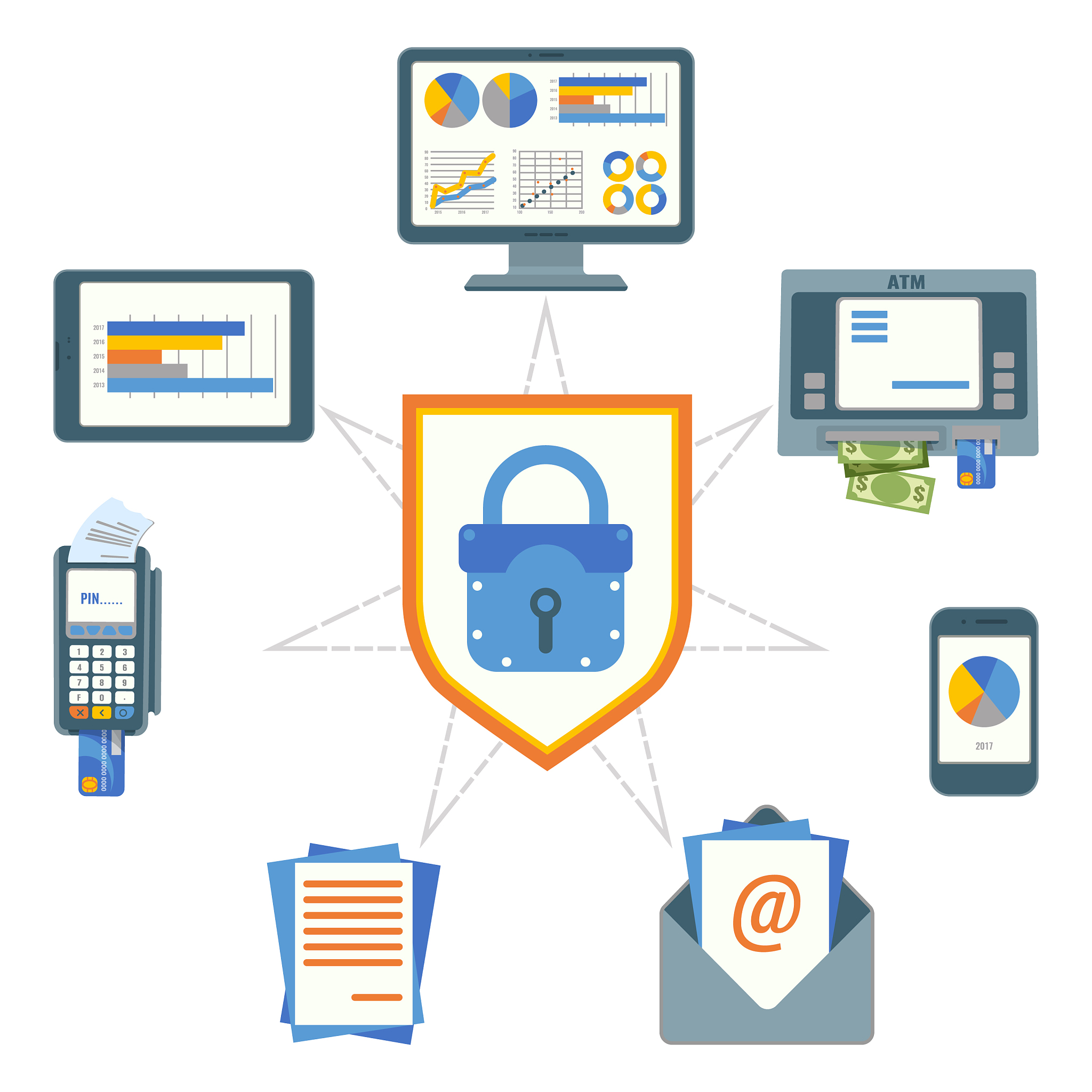 data security poster with elements on