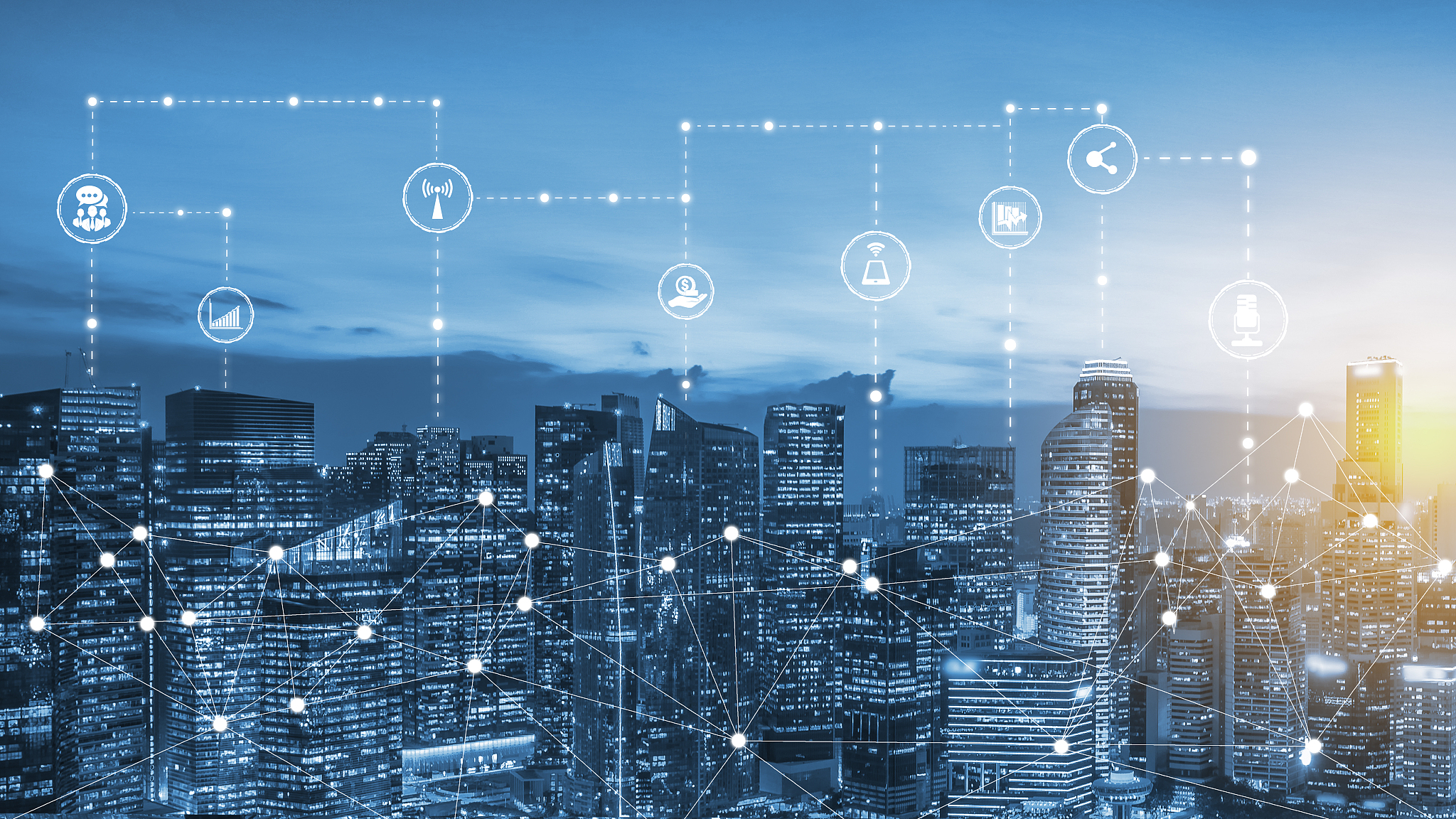 modern creative telecommunication and internet network connect i