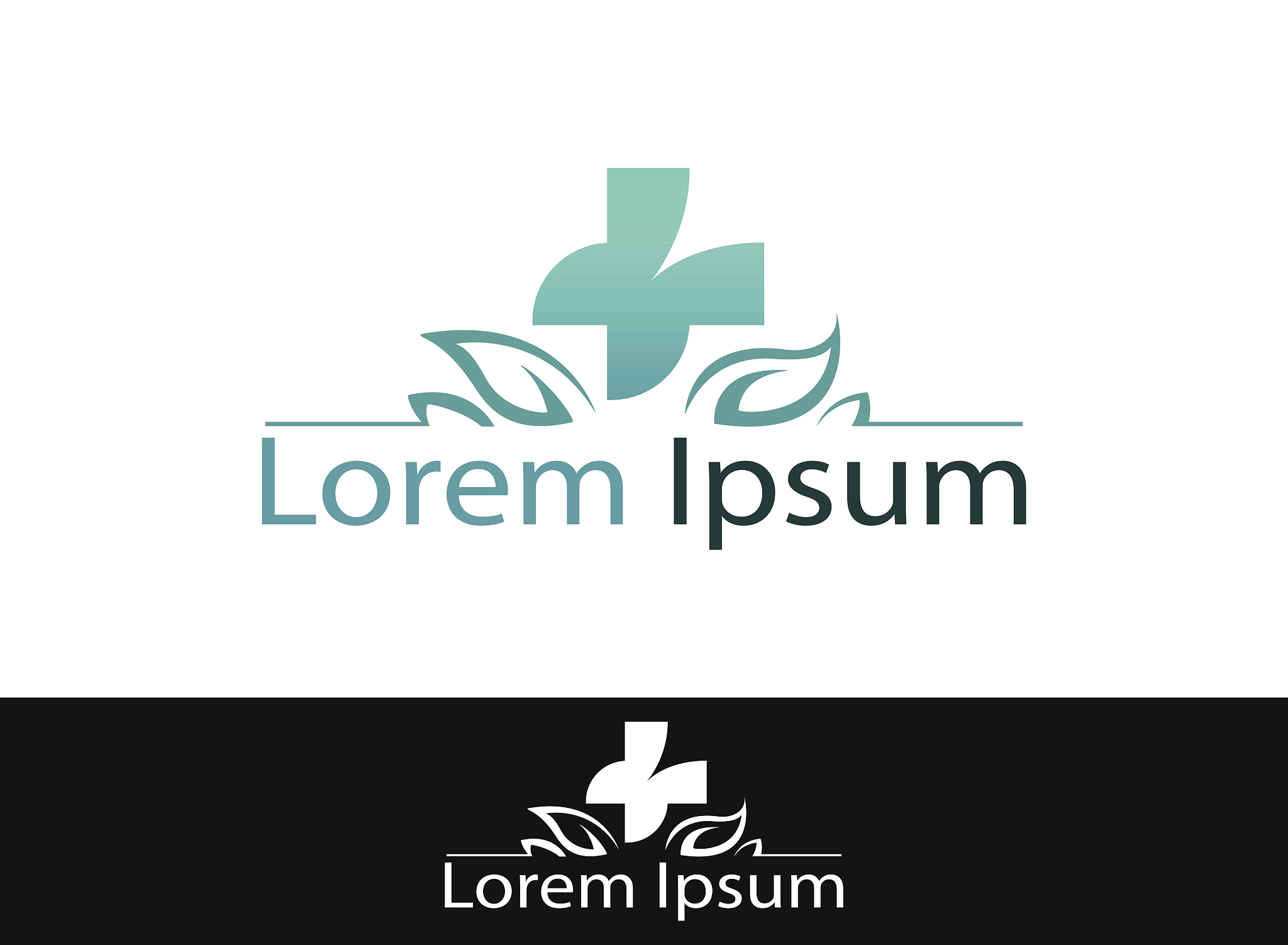 green, blue, and black icon template for medical industry