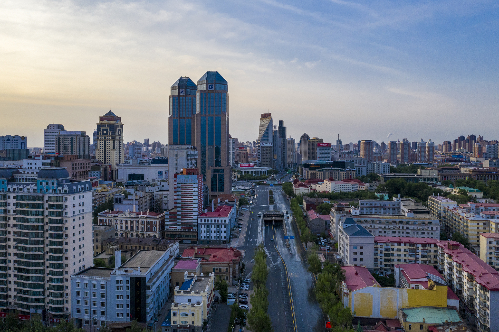 黑龙江:航拍哈尔滨夏季城市风光