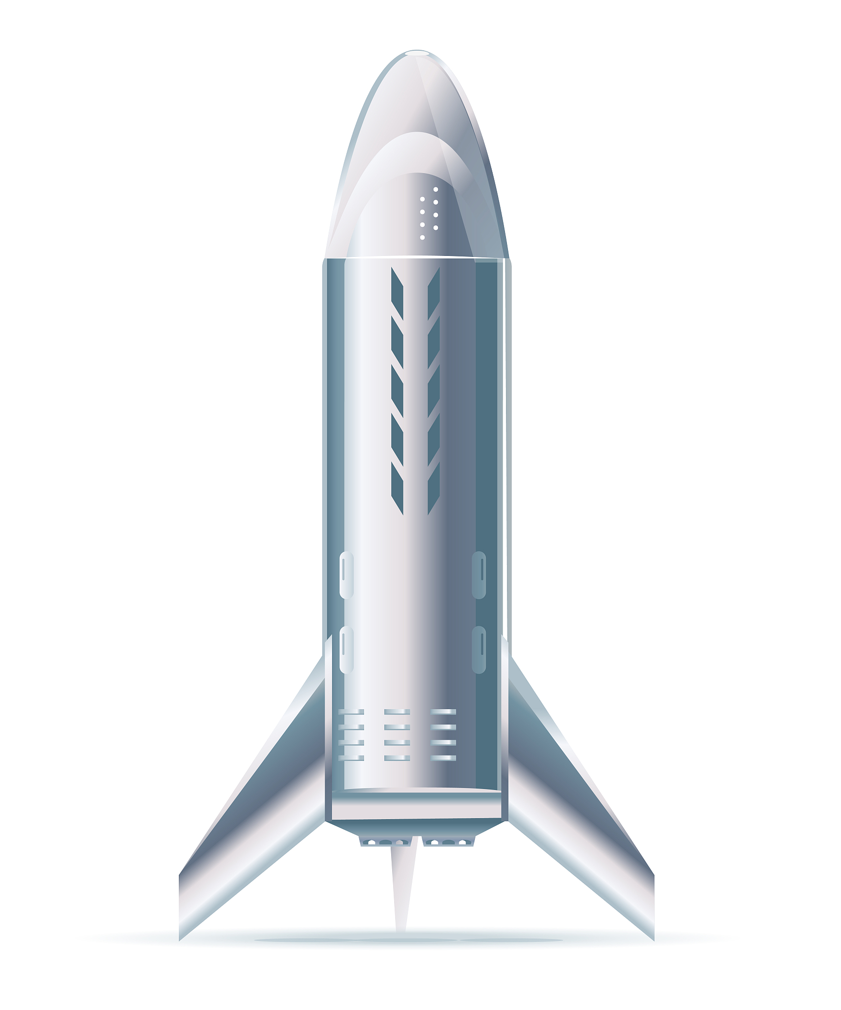 starship standing isolated