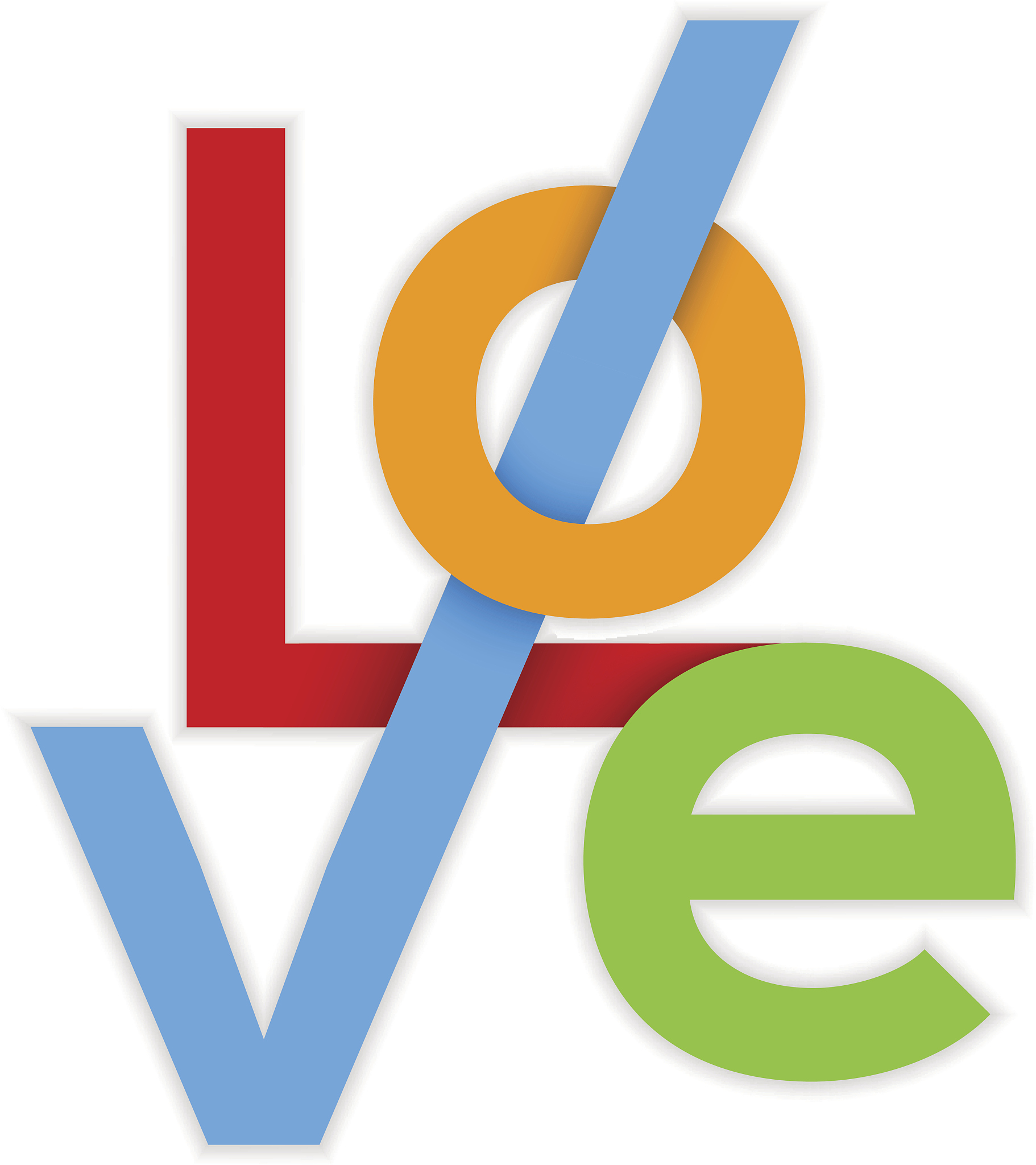love colorful happy valentines day card, 3d letters