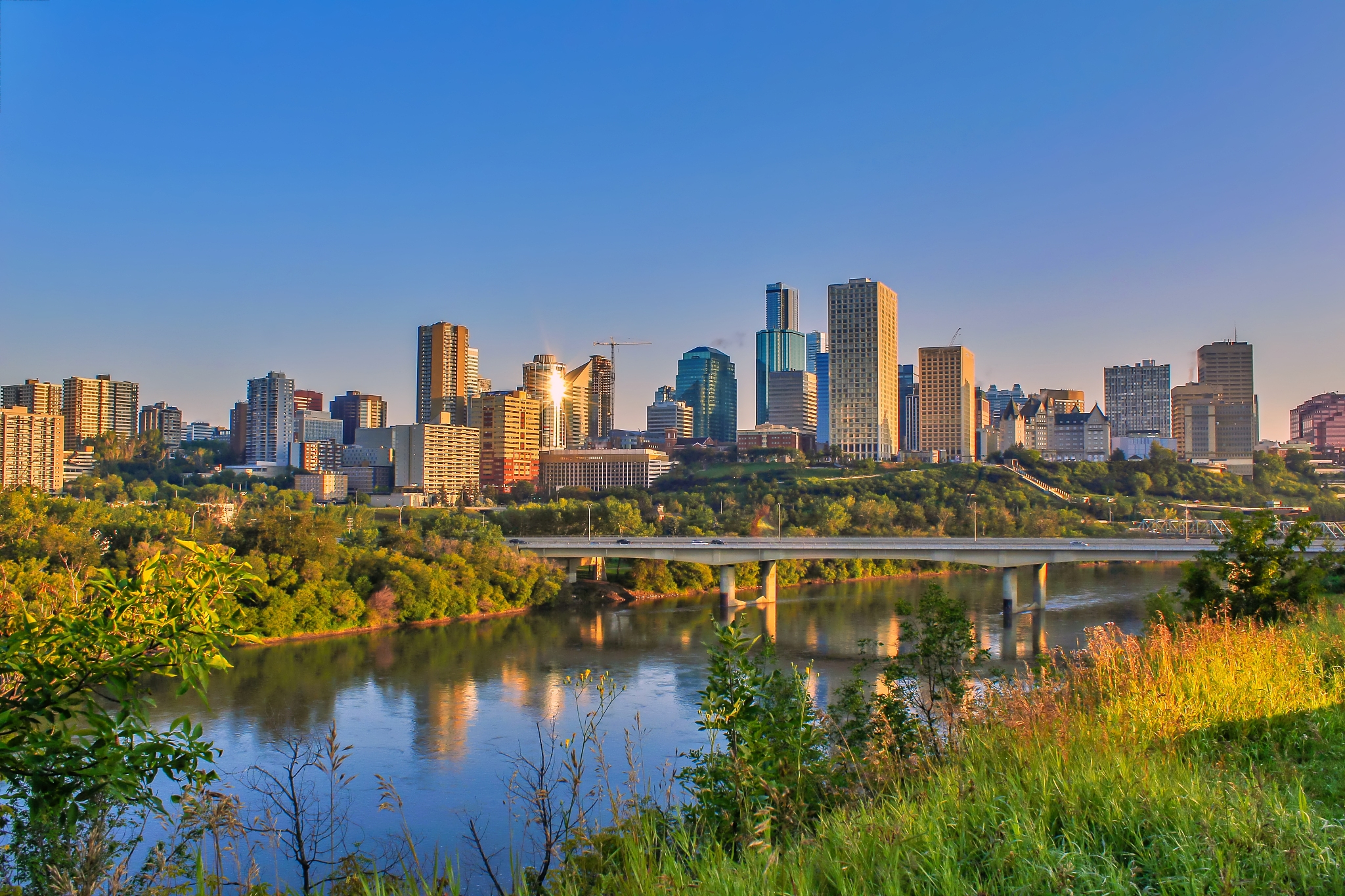 panoramic sunlit city