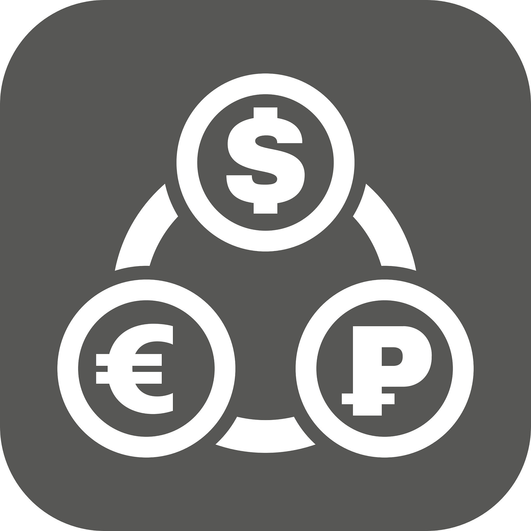the currency exchange dollar euro ruble icon