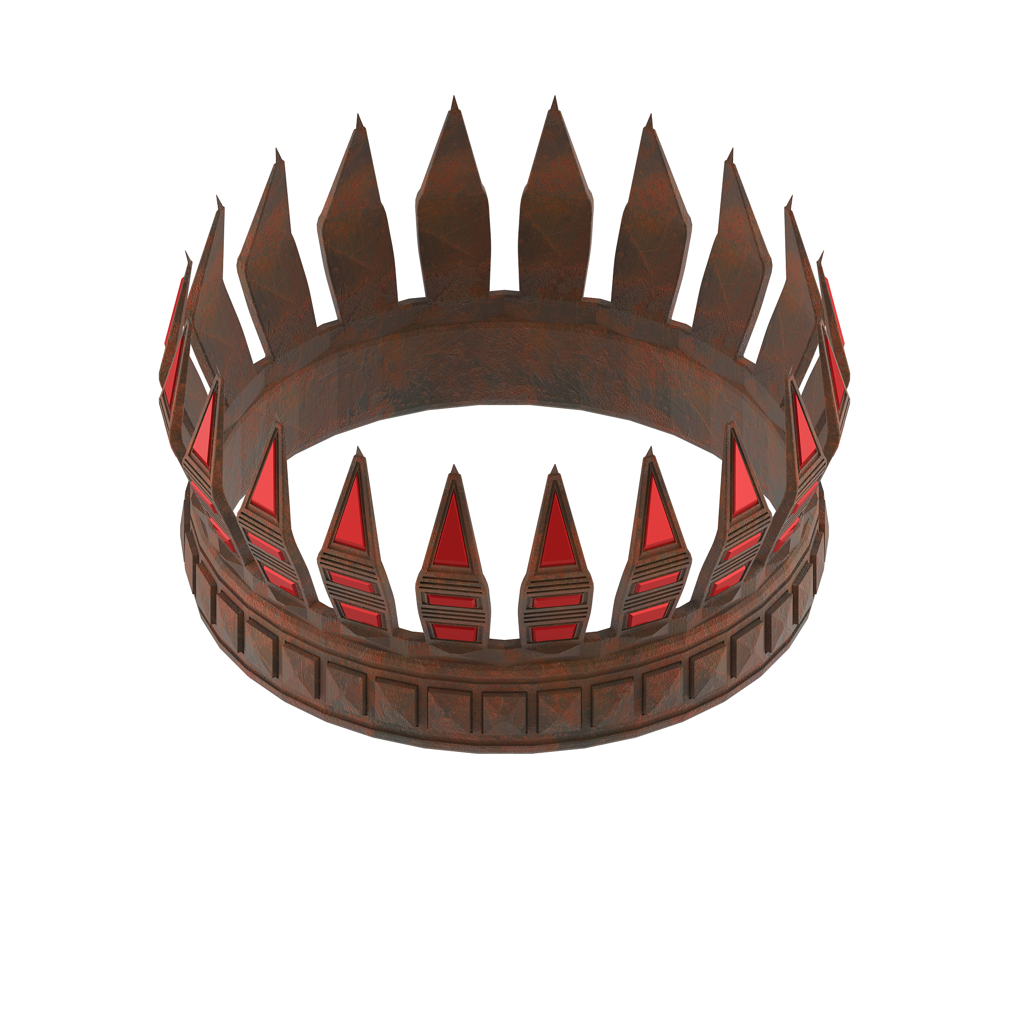 sharp spike metal crown render isolated
