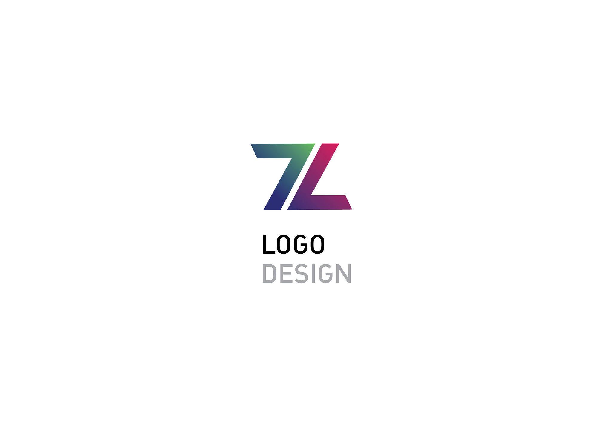 geometric logo number seven and letter l