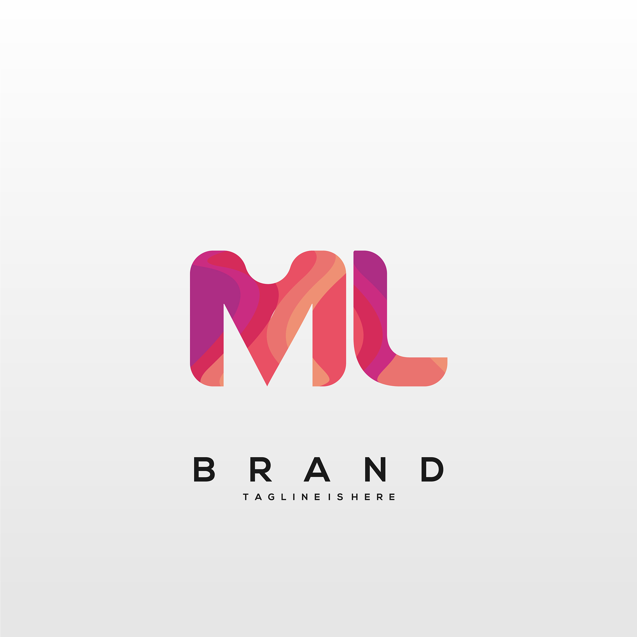ml initial logo with colorful template