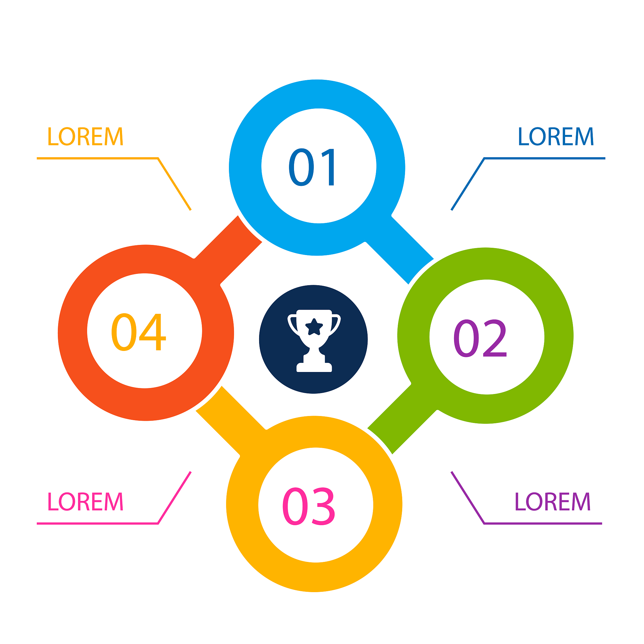 infographic four circle template white background vector image