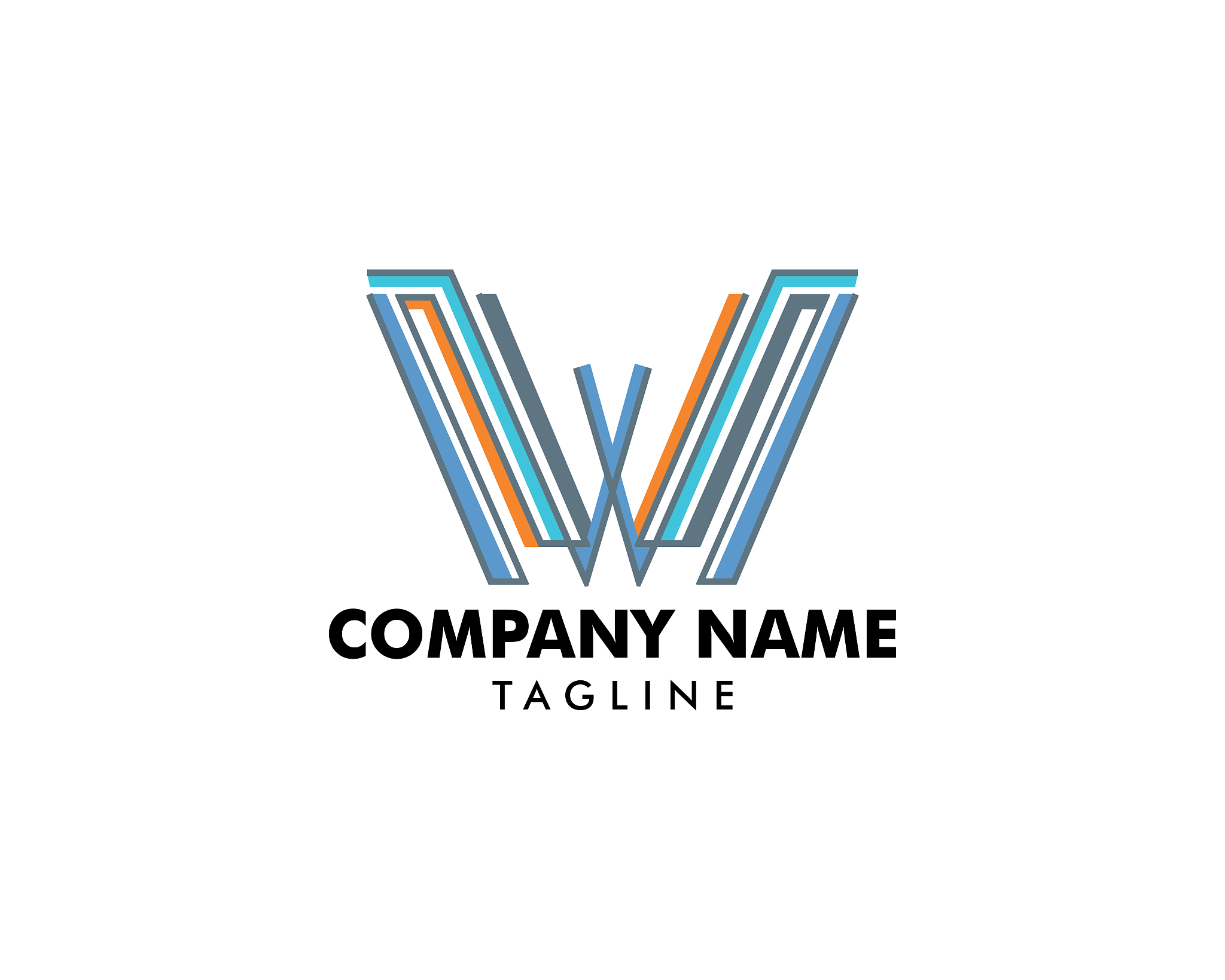 initial letter w   template design