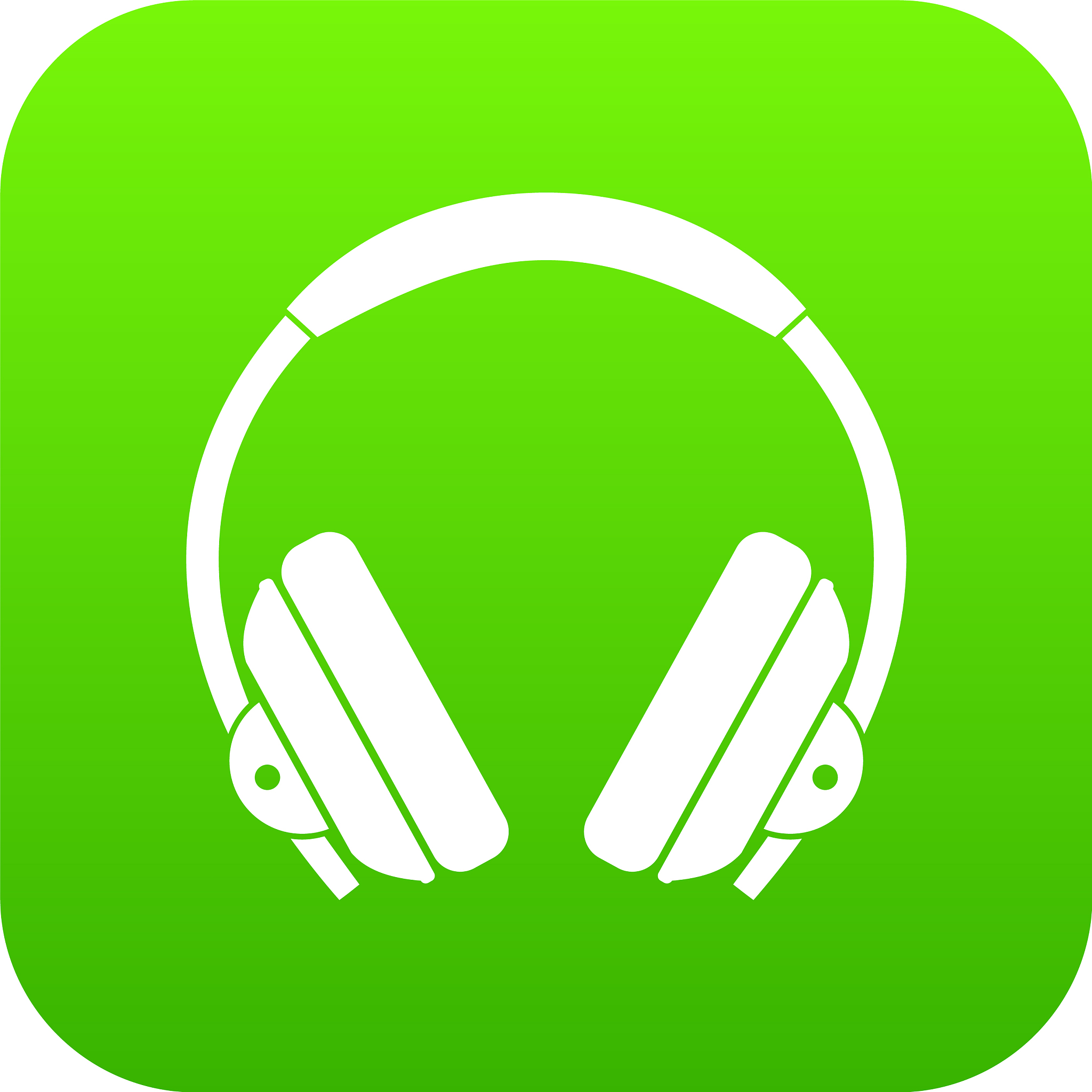 headphone icon digital green