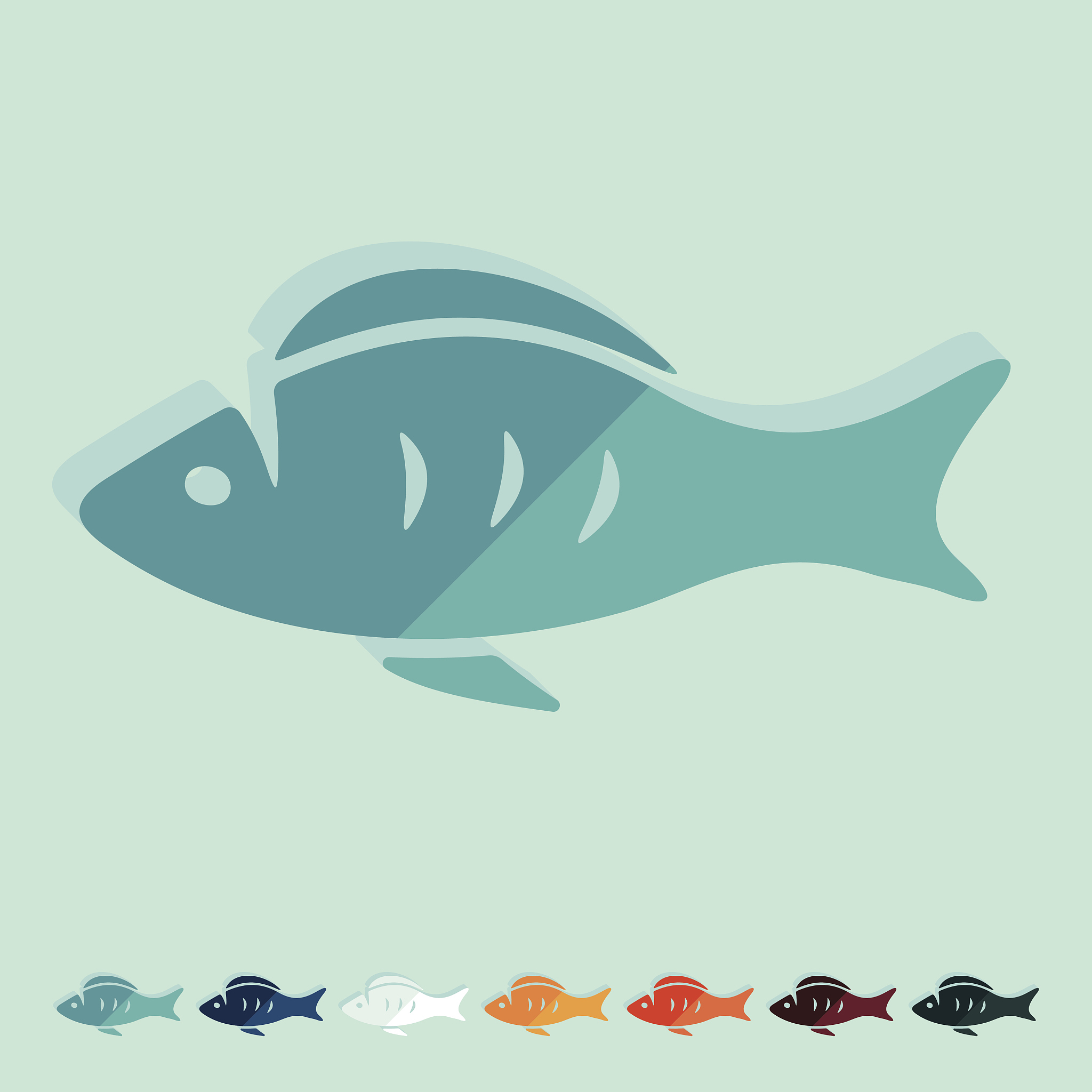 flat design. fish