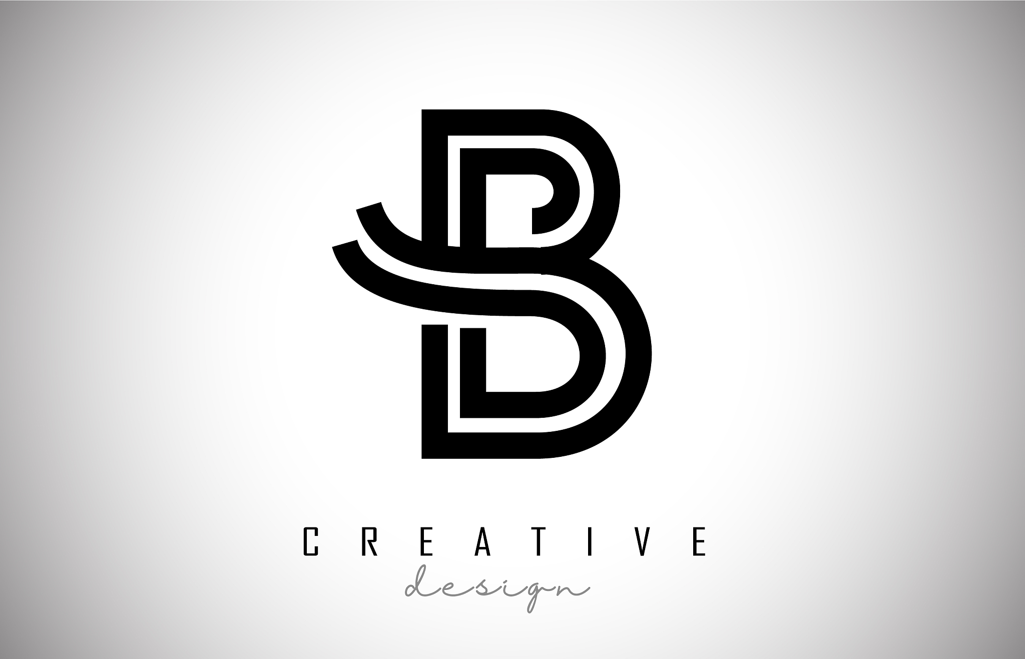 b letter logo monogram design creative b letter