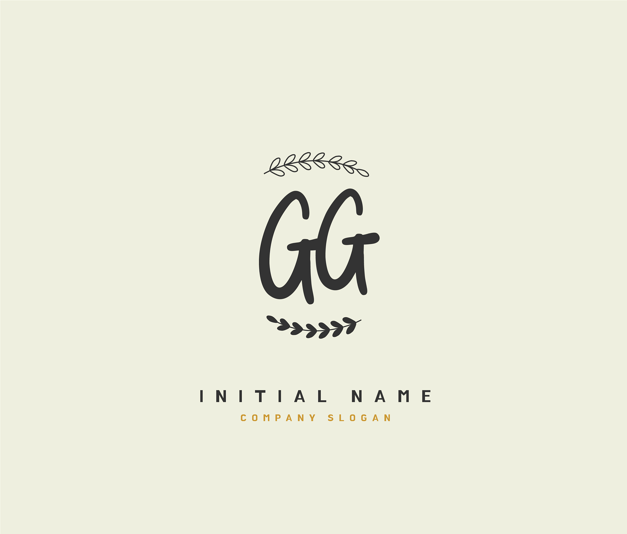 g gg beauty initial logo handwriting logo of