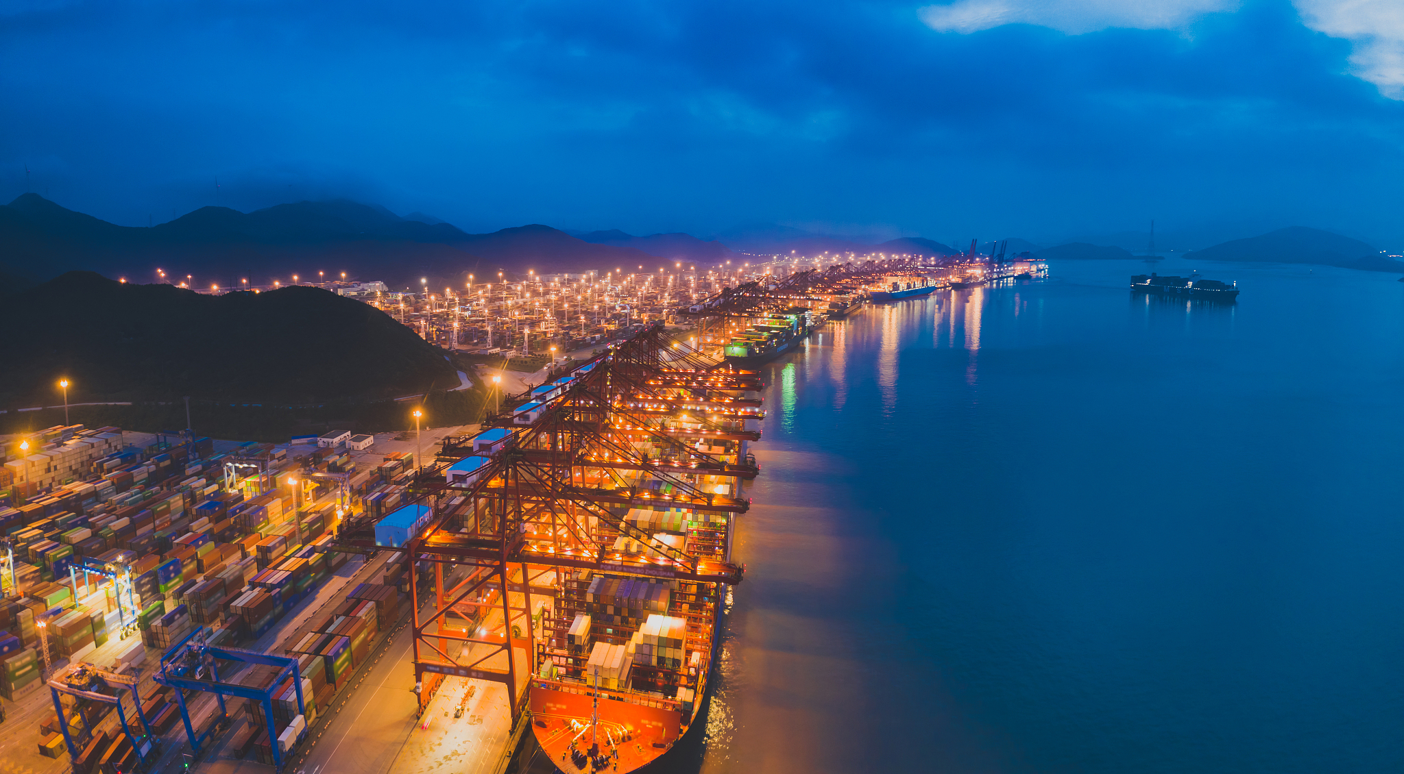 large port ship in asia
