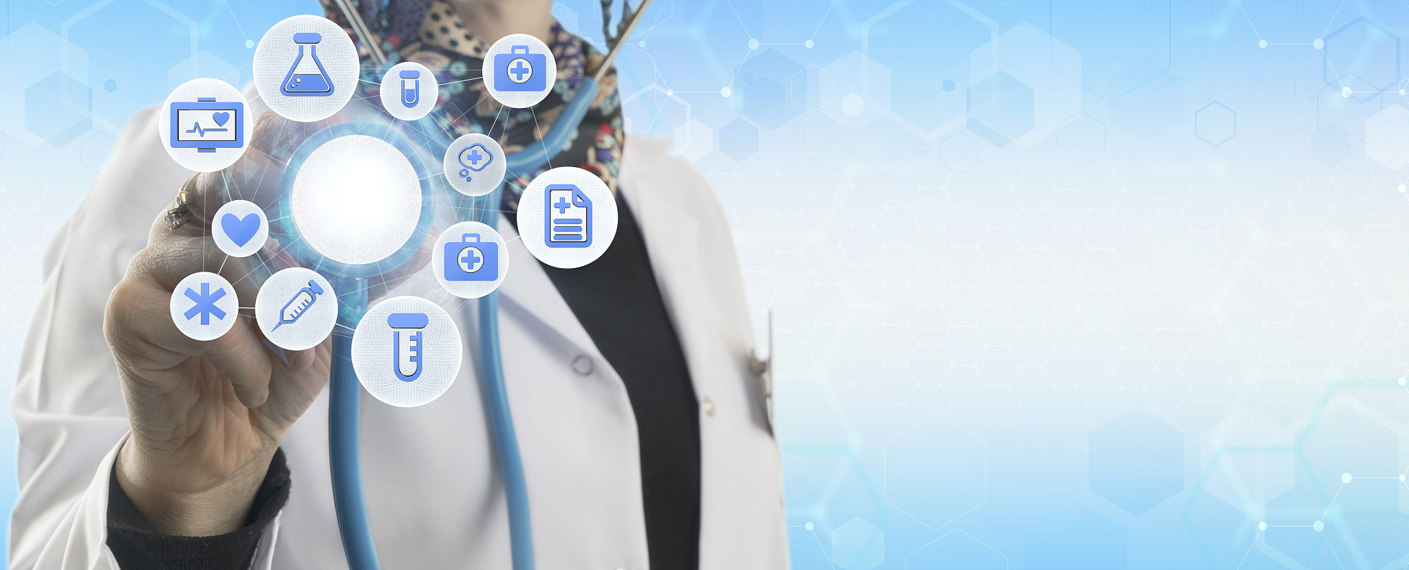 master of medicine on blue backgrounds