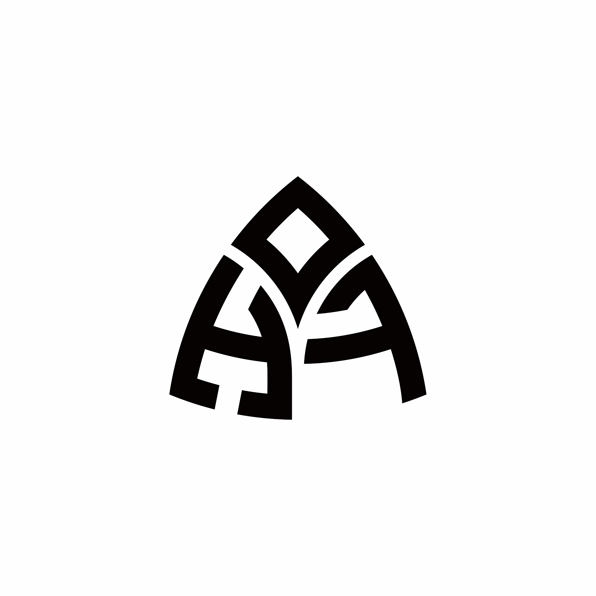 hf monogram logo with modern triangle style