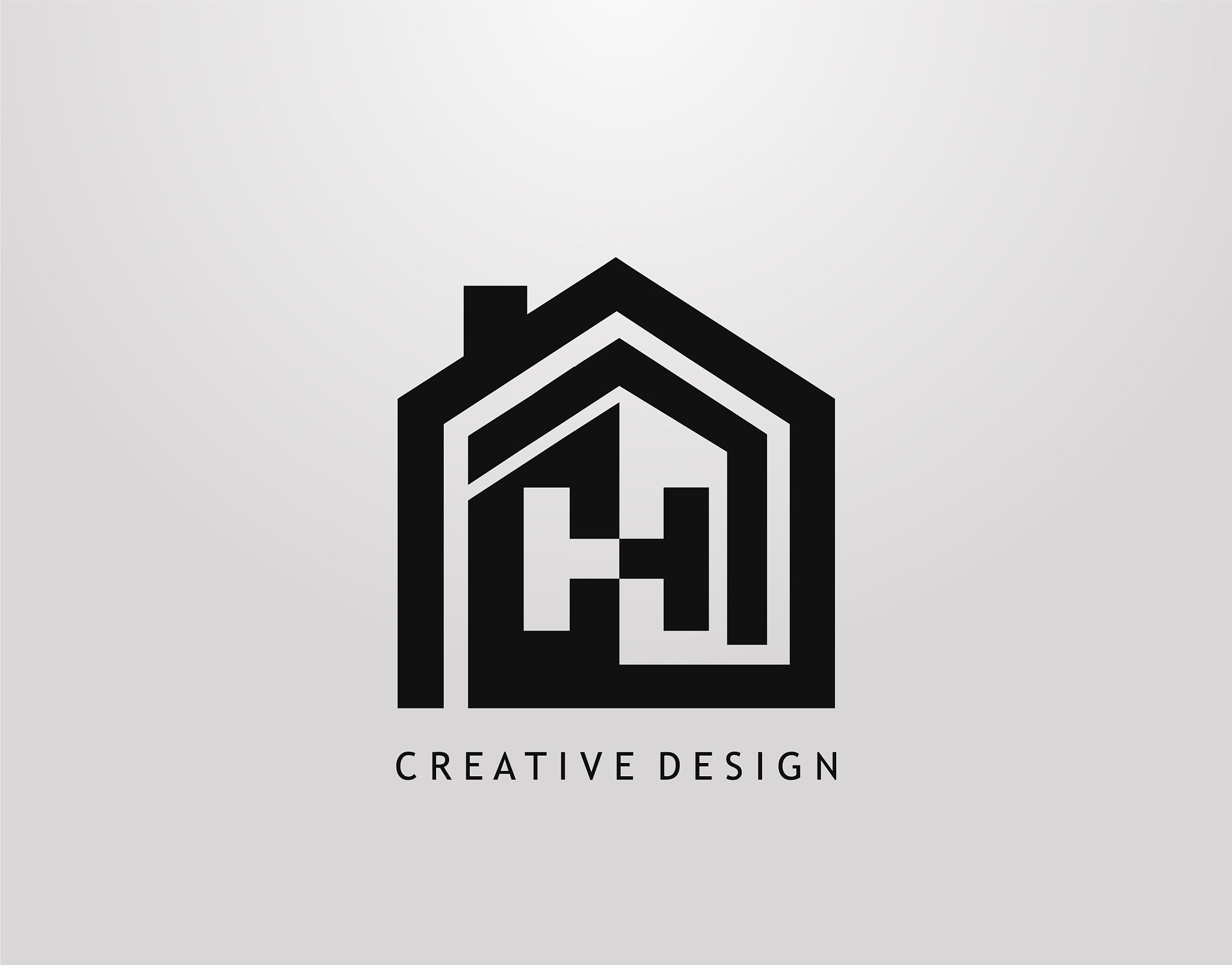 h letter logo minimalist house shape