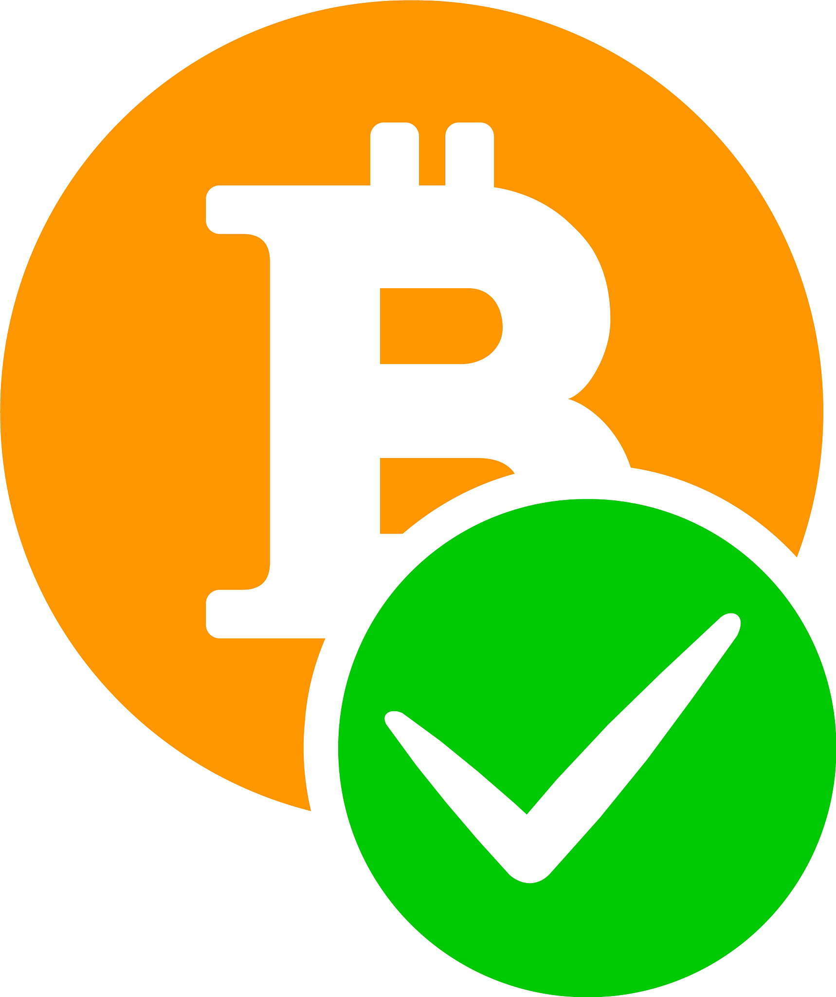valid bitcoin flat icon