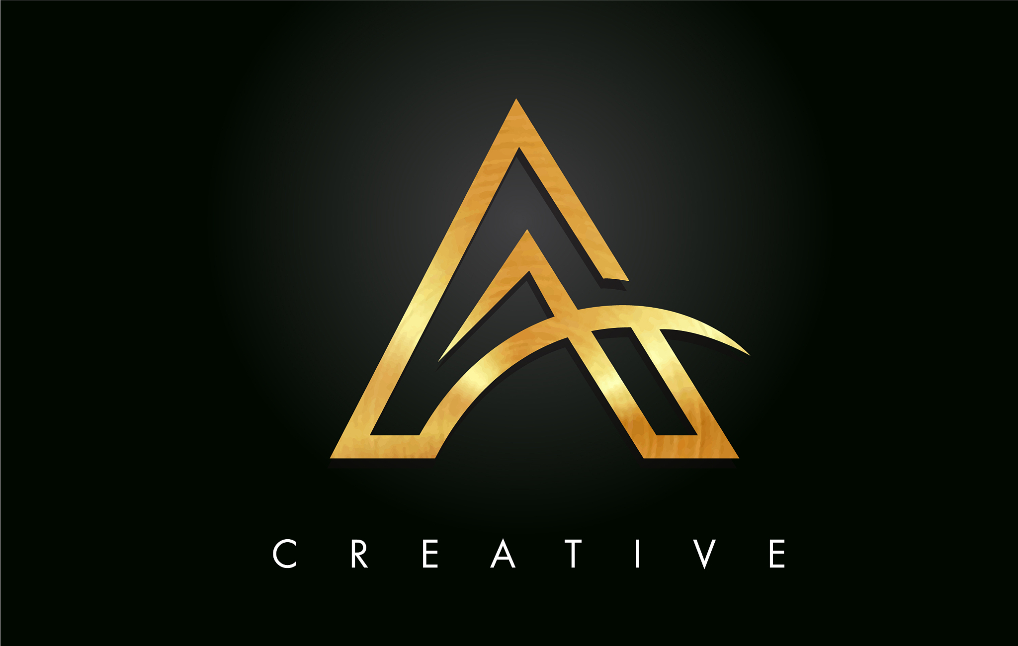 golden a letter design logo letter a icon logo