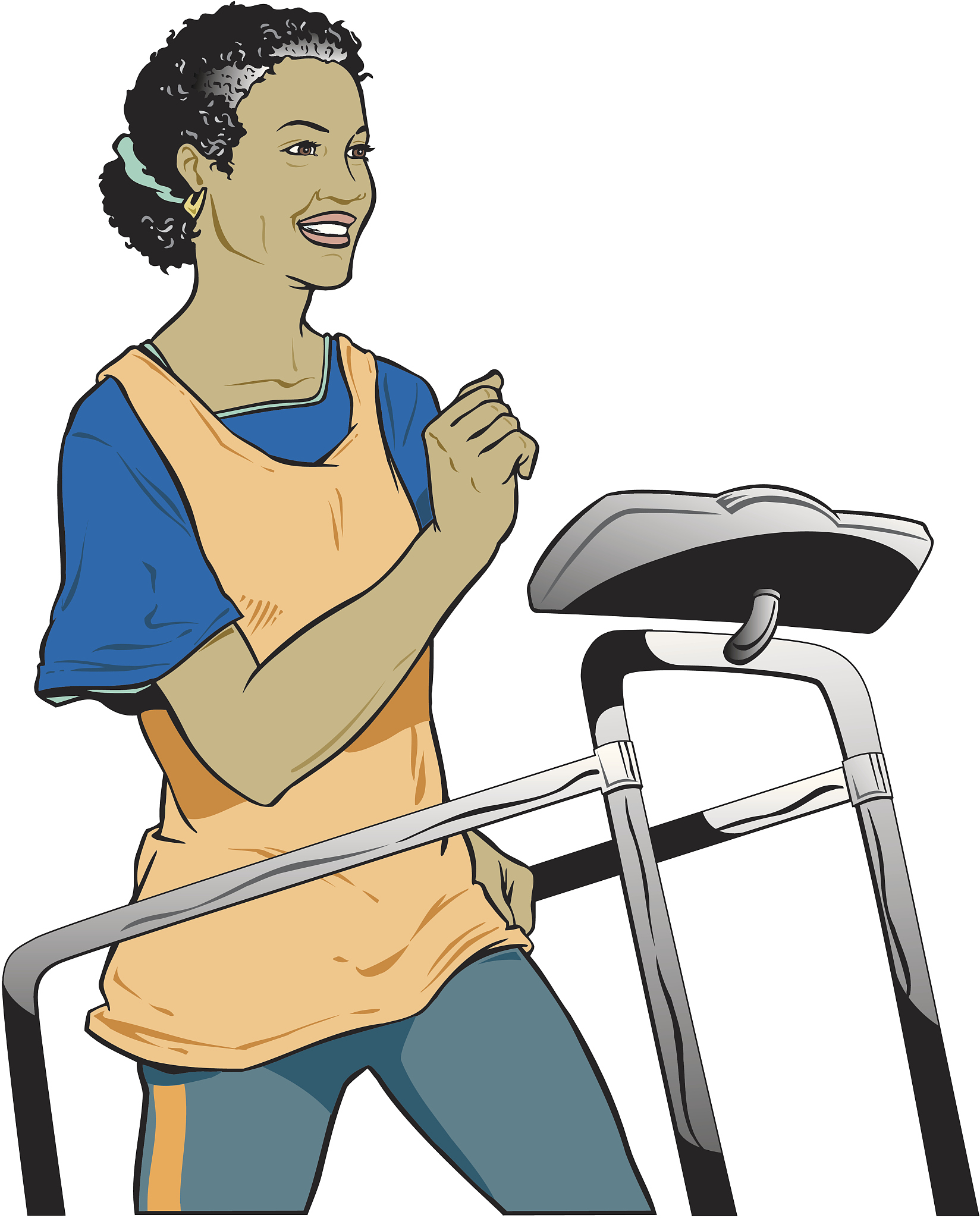 woman walking on treadmill  color  illustrator ver. 5     stay h