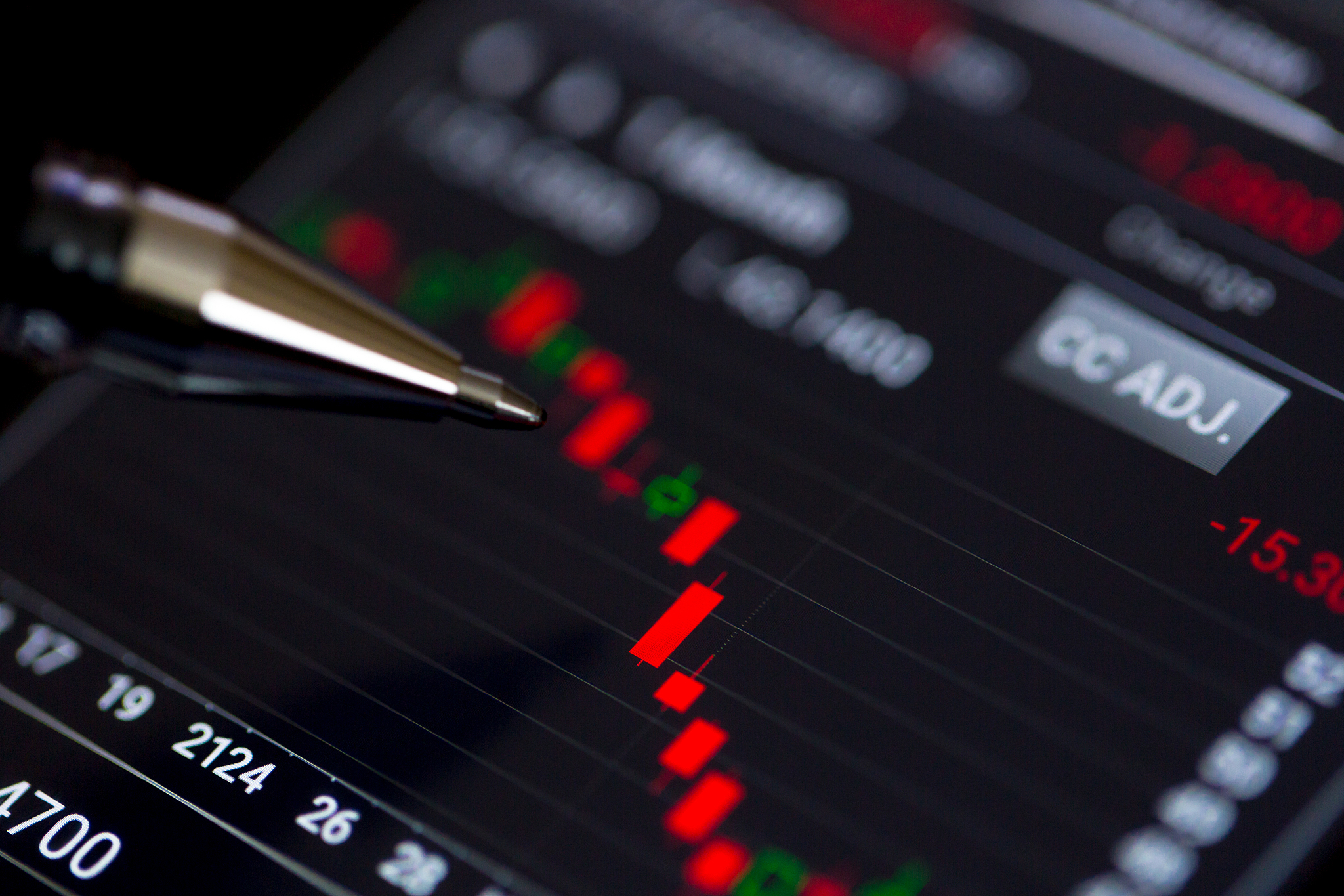 stock exchange chart on smart phone