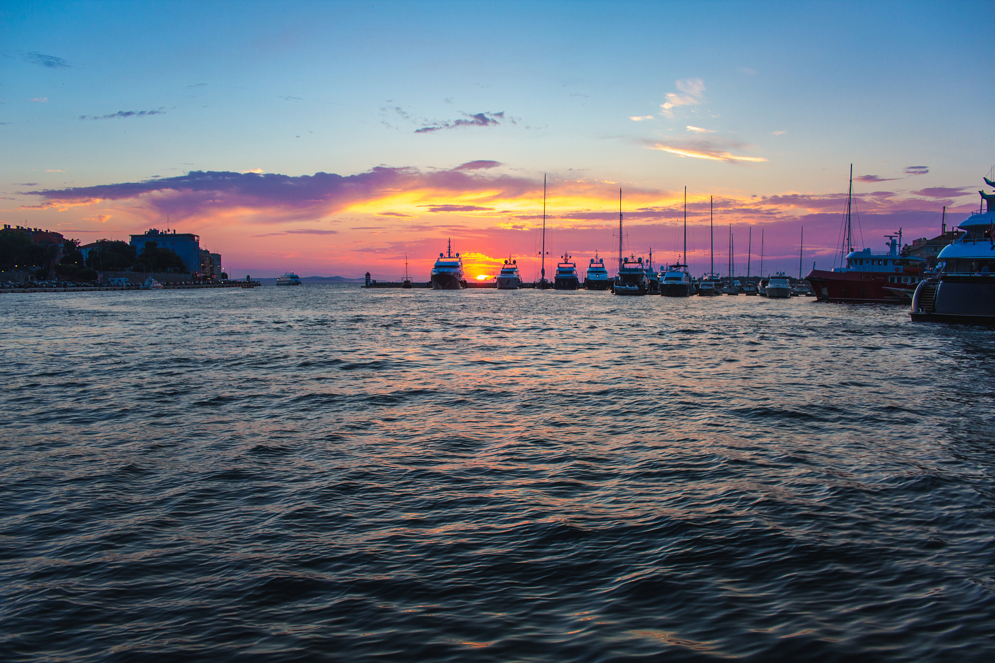 colorful sunset in croatia