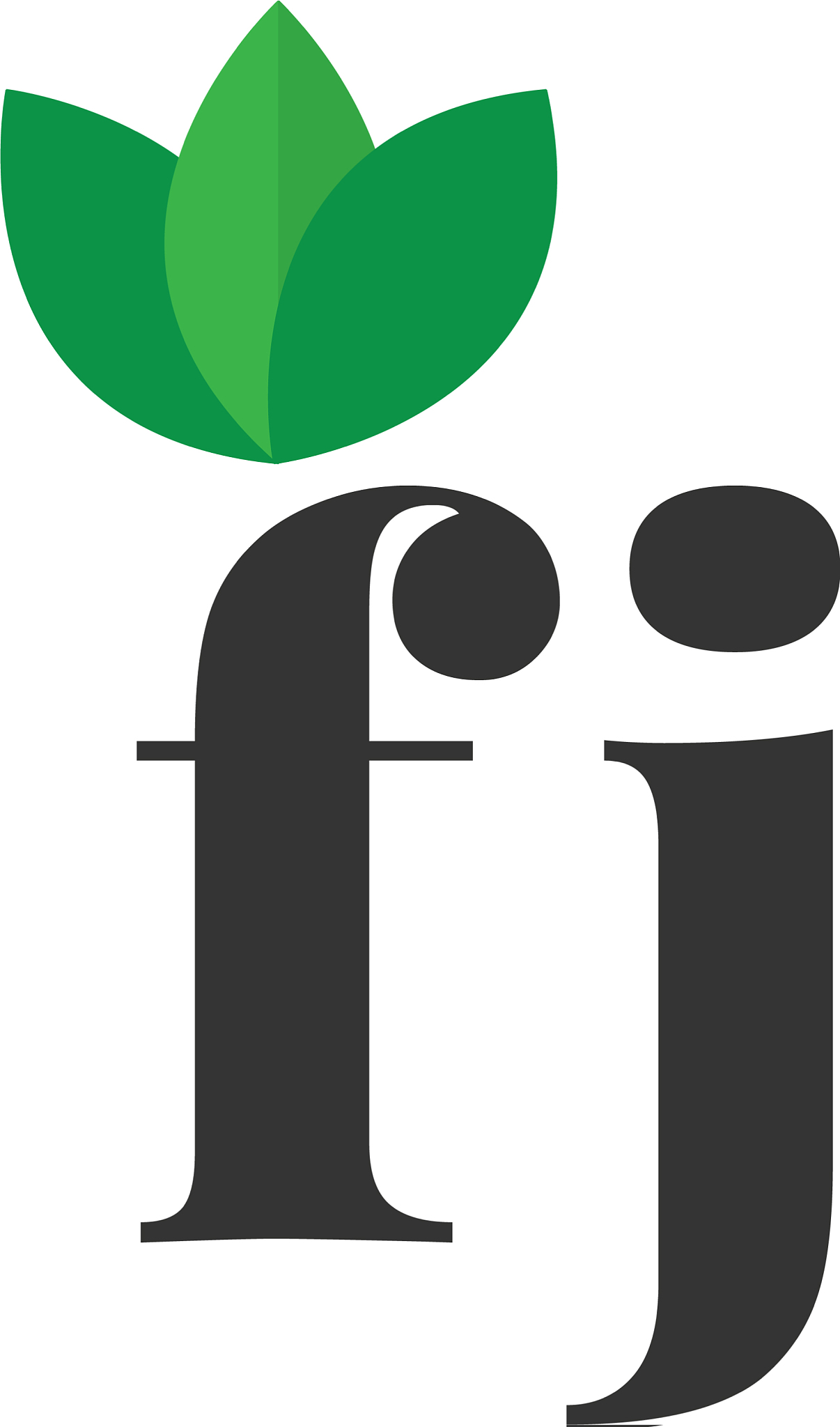 initial letter fj green leaf logo design template