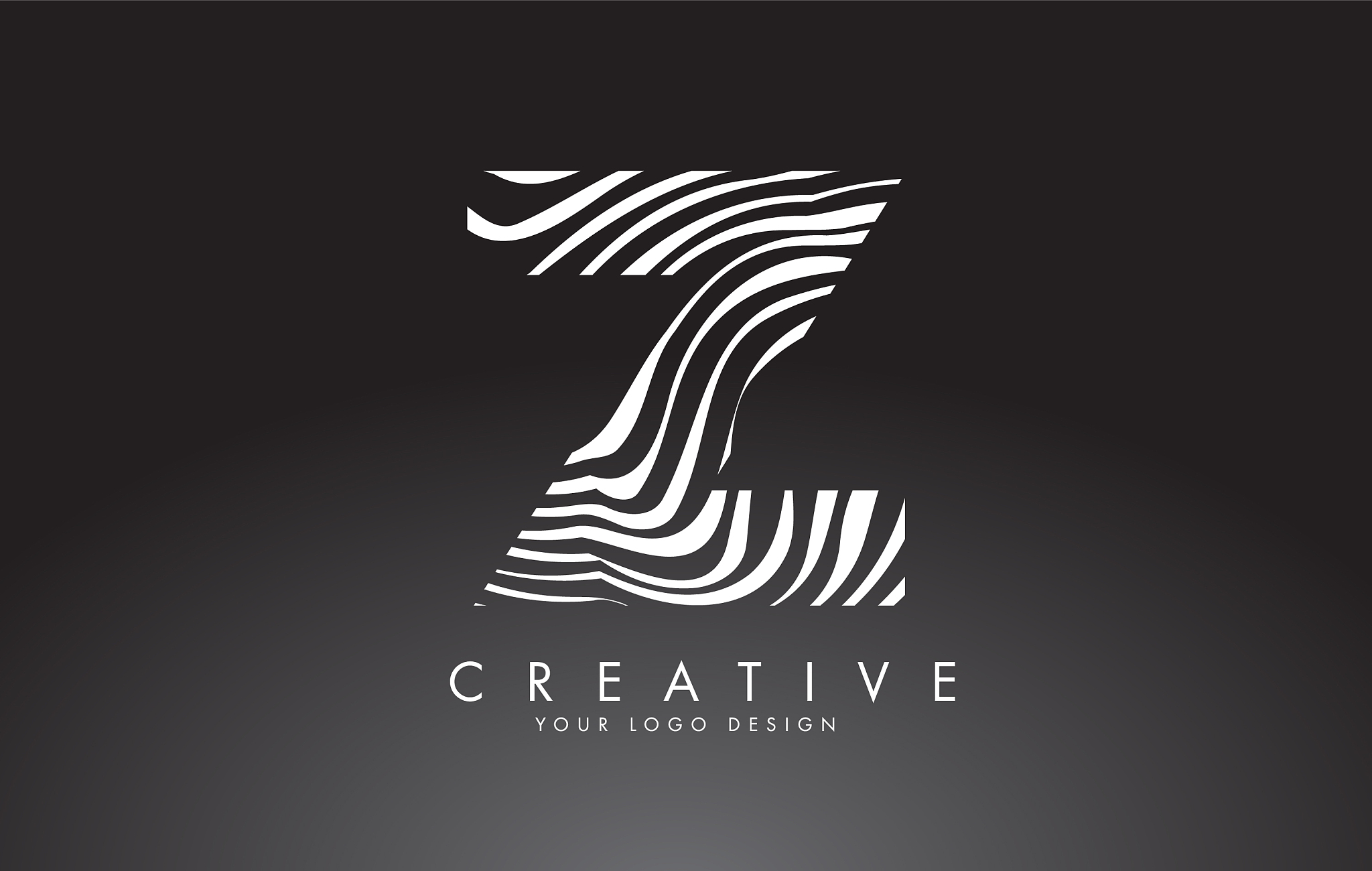 z letter logo design with fingerprint black and
