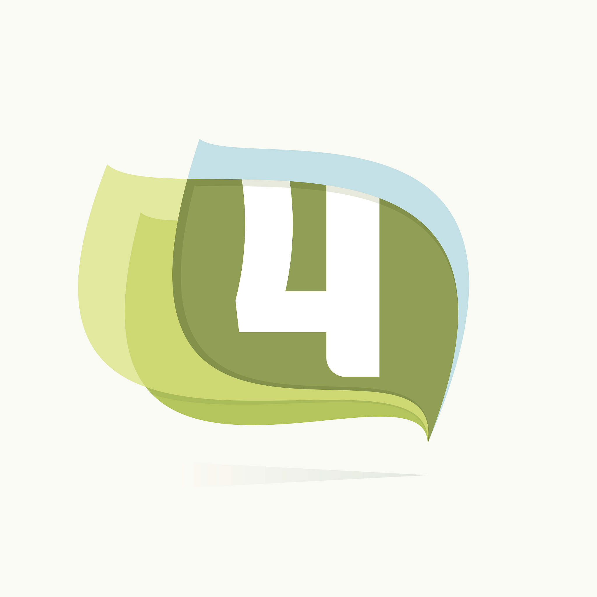 number four icon in leaves or flags icon.