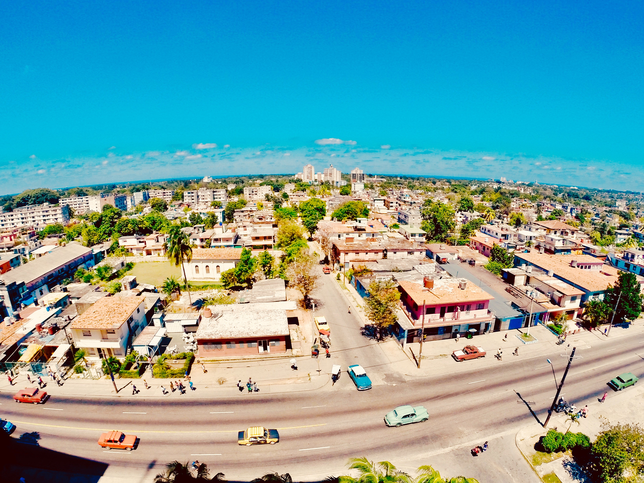 high angle view of city