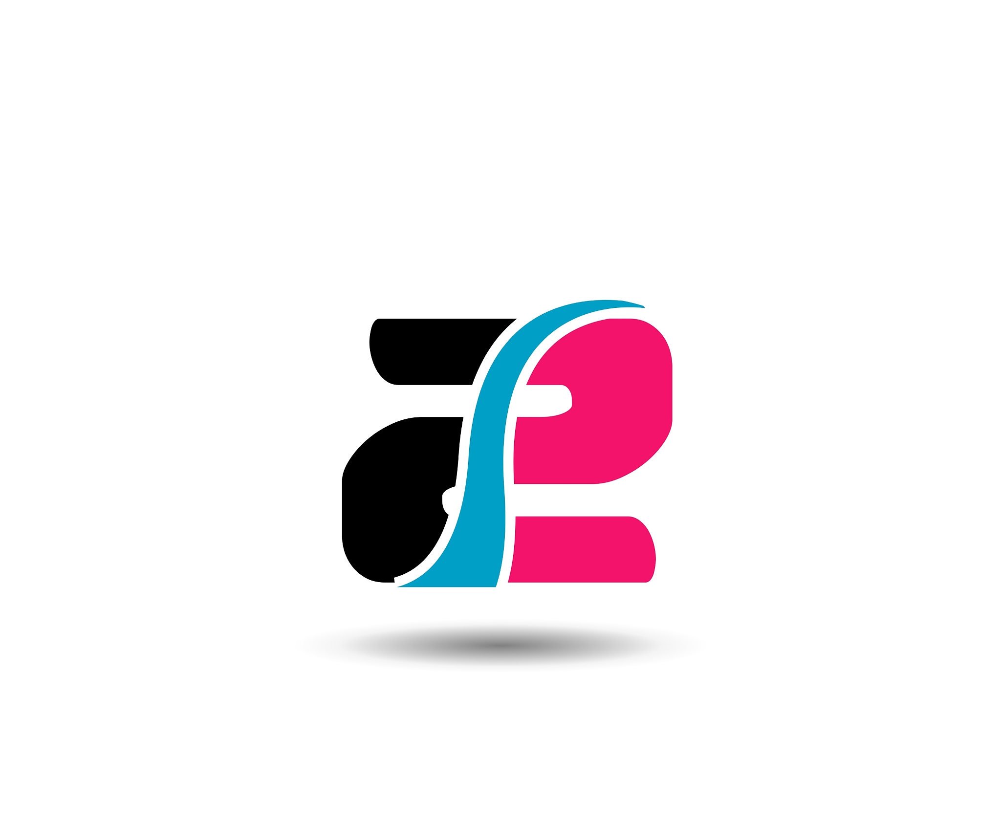 abstract icons for number 2 logo