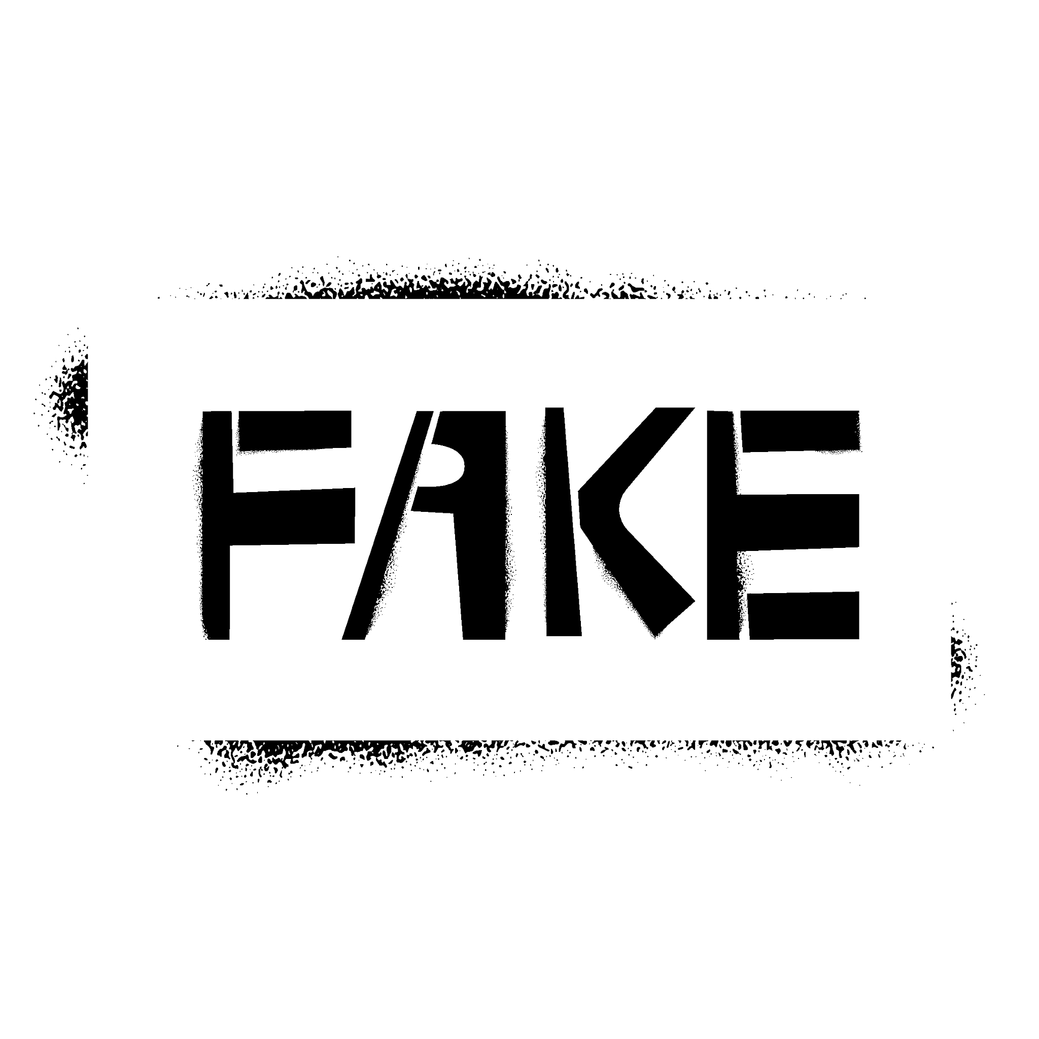 fake stencil lettering in frame. spray paint graffiti on white b