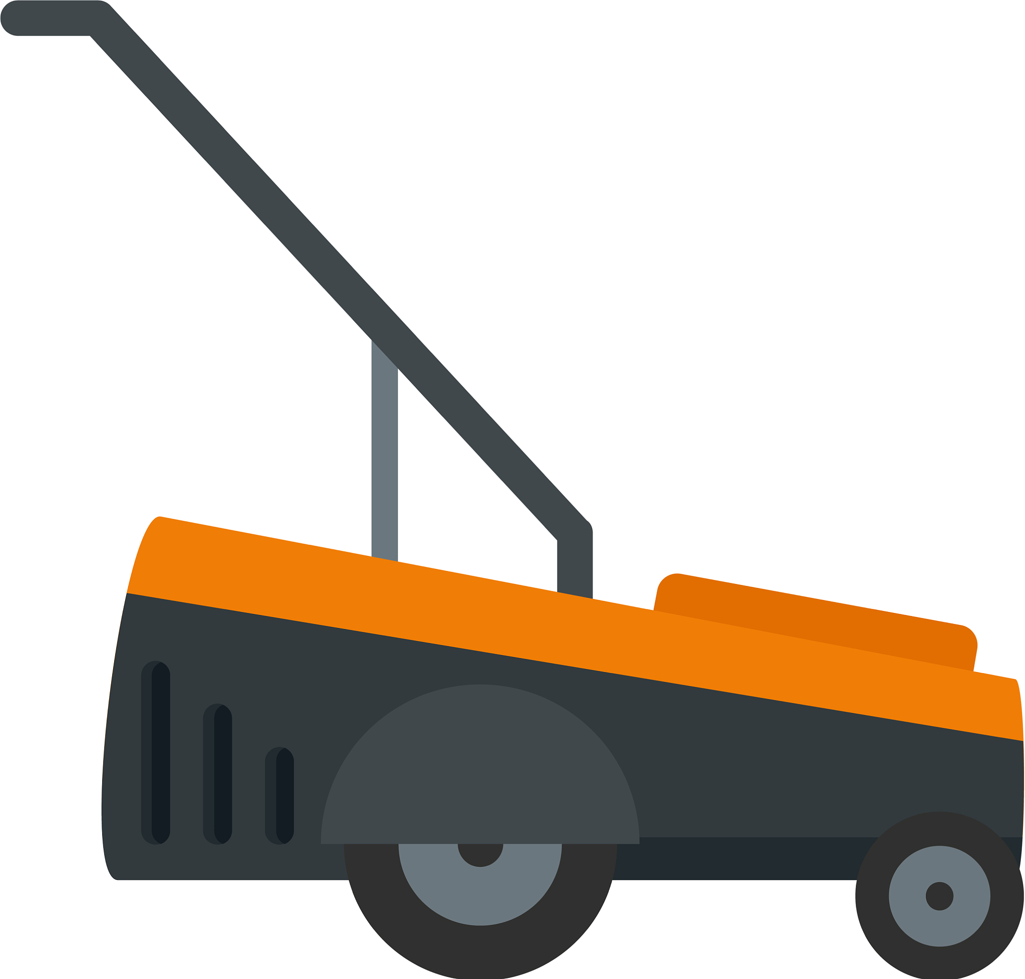 hand grass cutter icon flat style