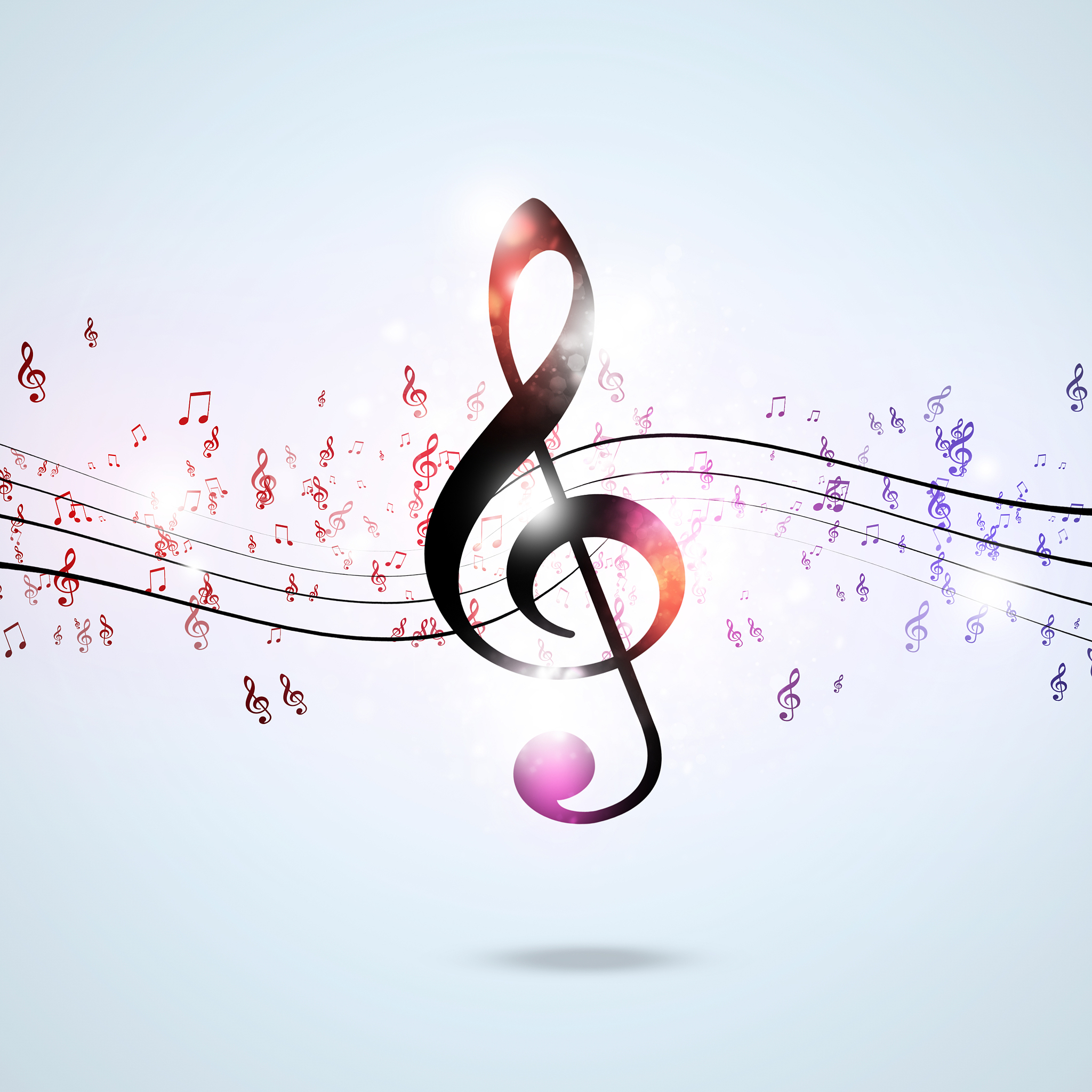 funky multicolor music notes